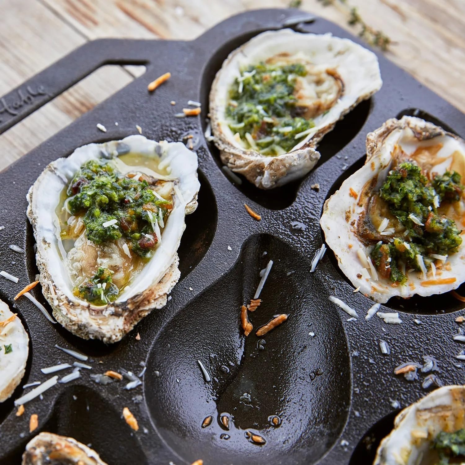image:imageSur La Table Cast Iron Oyster Pan 12 Cavity Black