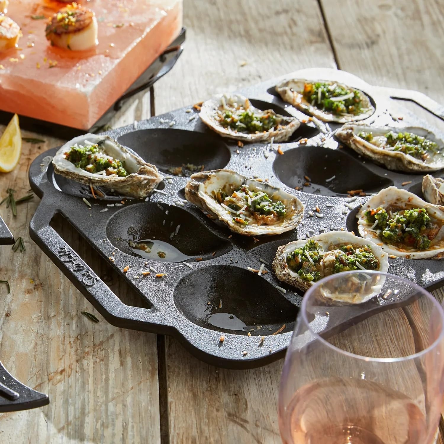 image:imageSur La Table Cast Iron Oyster Pan 12 Cavity Black