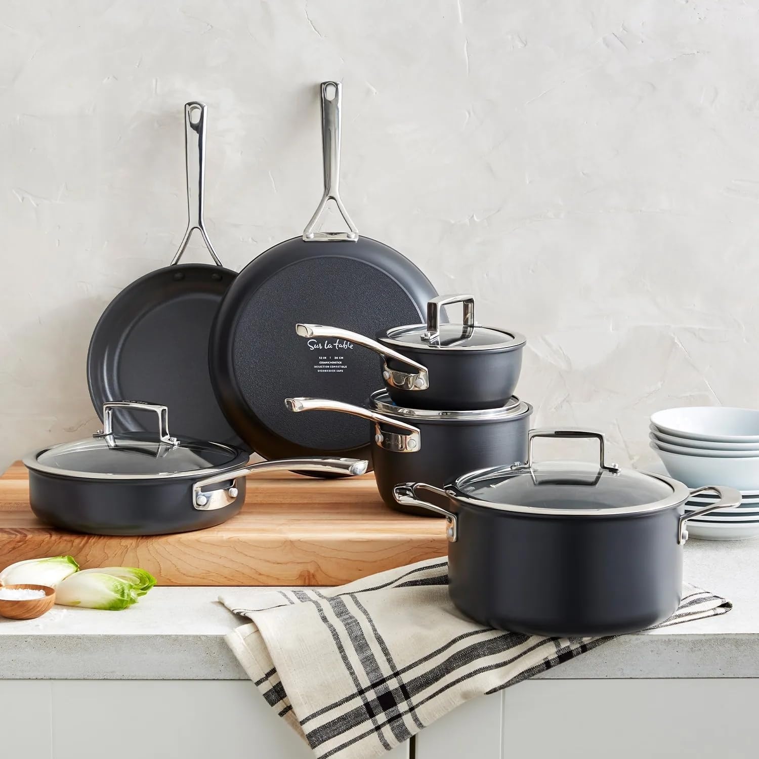 image:imageSur La Table Classic Hard Anodized Ceramic Nonstick 10Piece Cookware Set Aluminum