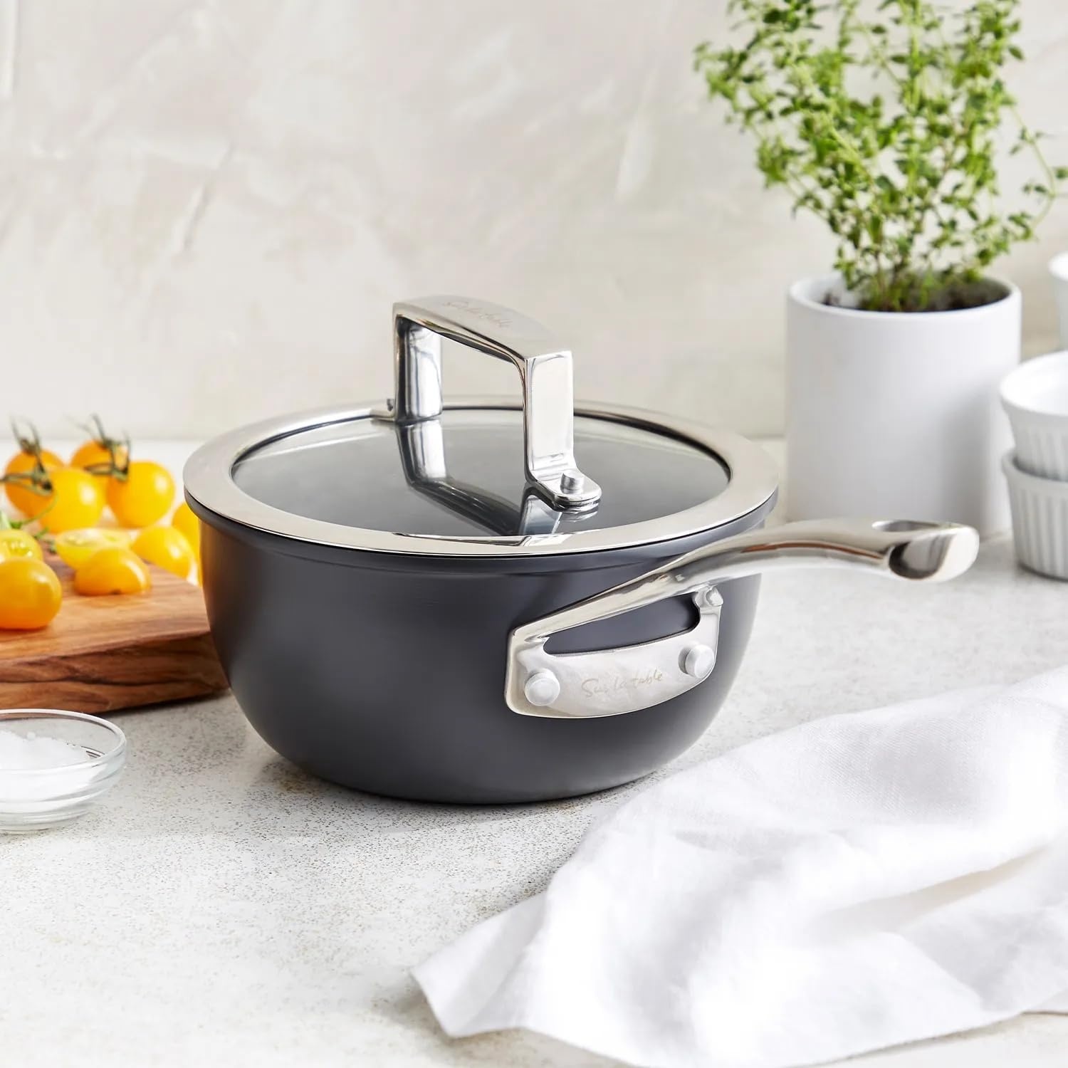 image:imageSur La Table Classic Hard Anodized Ceramic Nonstick Saucepan Aluminum