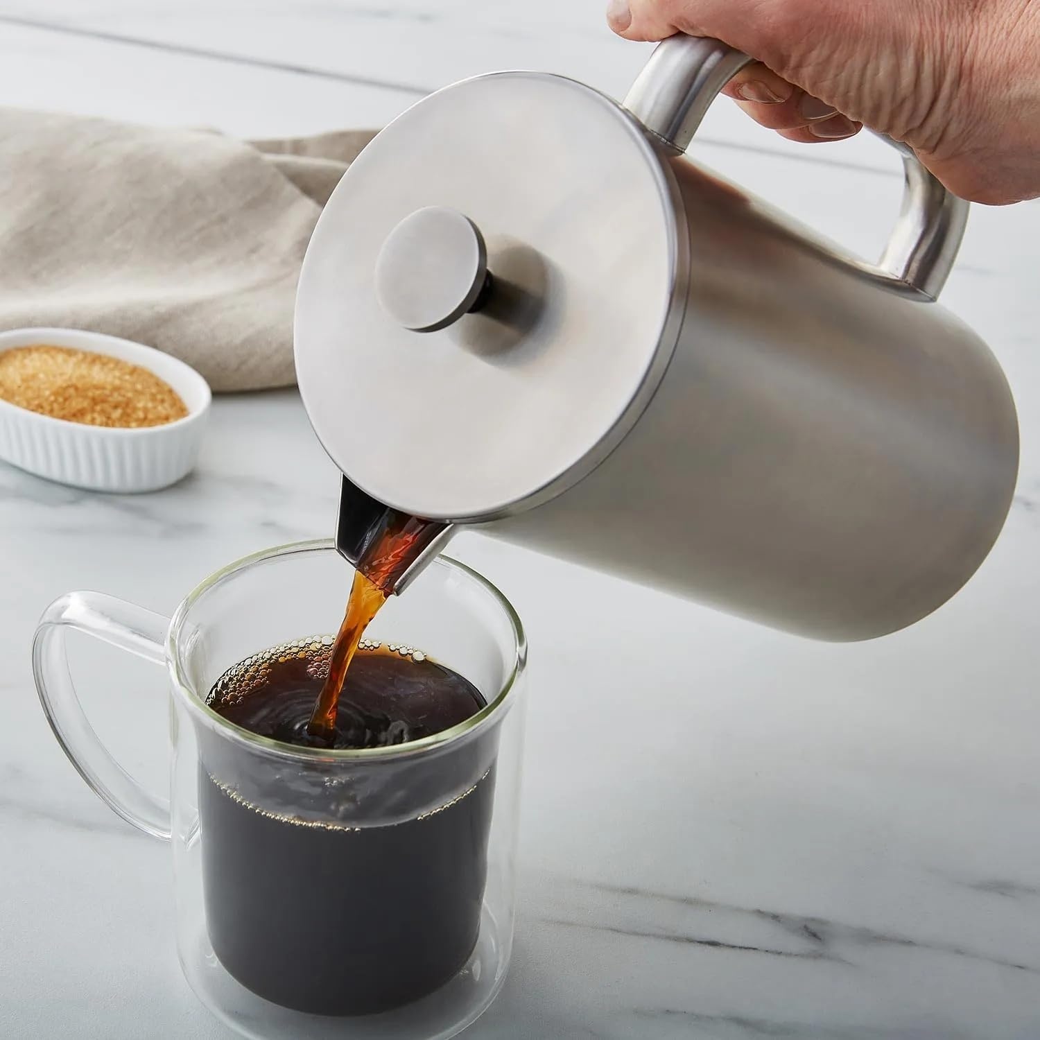 image:imageSur La Table DoubleWall Stainless Steel French Press 8 Cup Silver