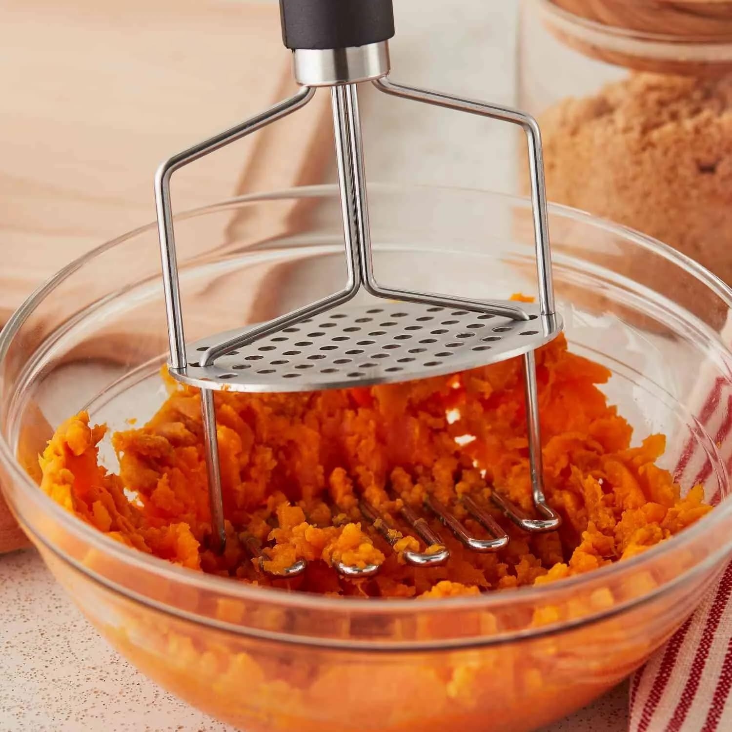 image:imageSur La Table Dual Soft Touch Potato Masher Silver