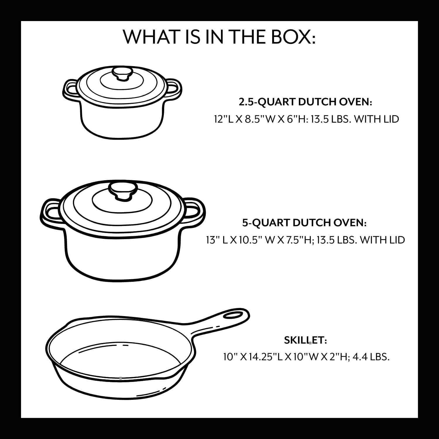 image:imageSur La Table Enameled Cast Iron Cookware Set Includes 5Qt amp 25Qt Dutch Ovens with Lids and 10 Skillet Oven to 500F Induction Compatible Essential Starter Gift Set Light BlueRed