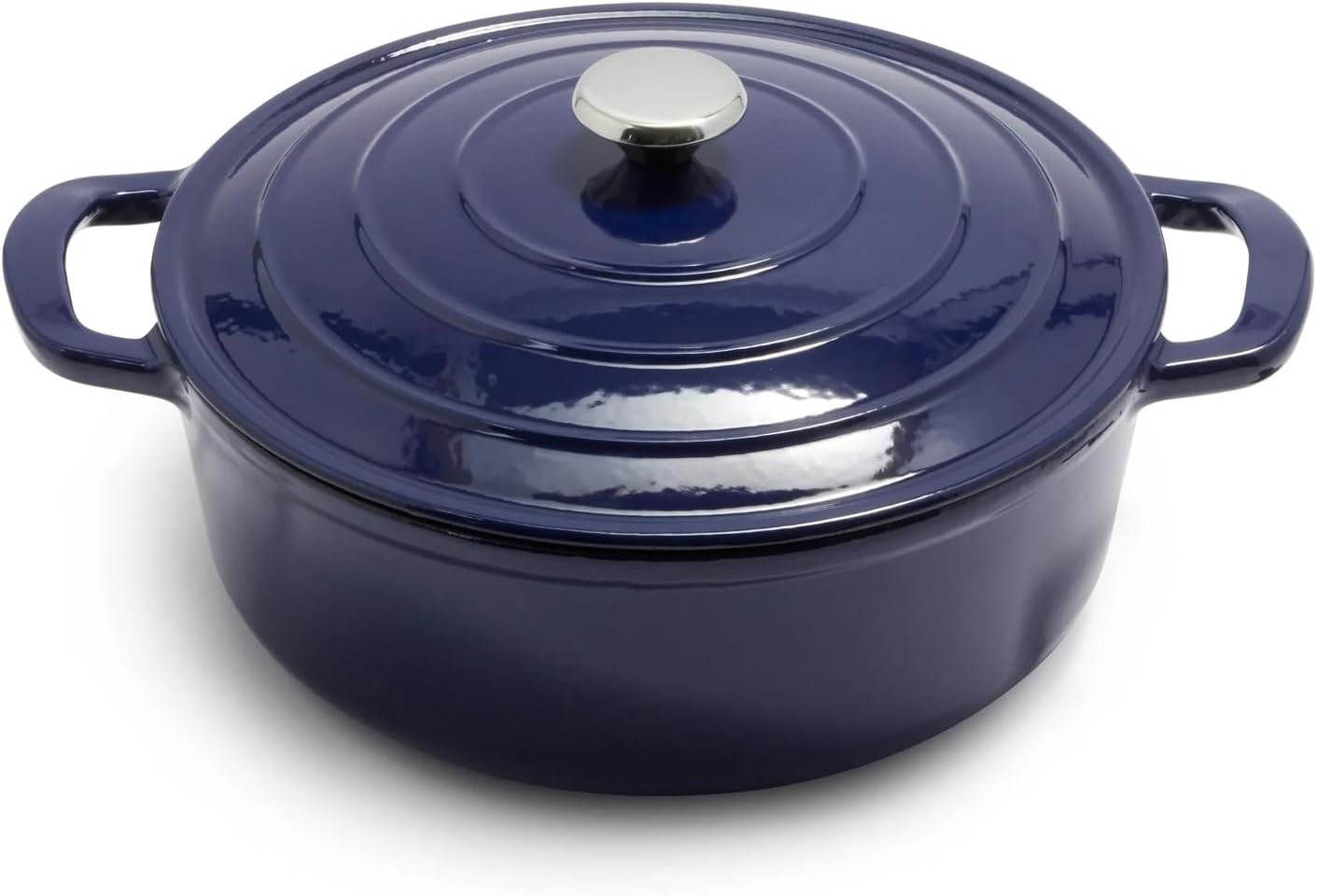 image:imageSur La Table Enameled Cast Iron Dutch Oven 7 Qt Large Oven and Broiler to 500 F for BigBatch Braising and Entertaining 7 QtBlue
