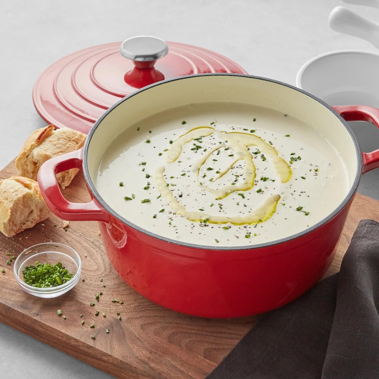 image:imageSur La Table Enameled Cast Iron Round Dutch Oven 4 qt RedRed