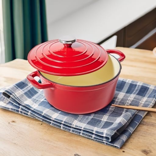 image:imageSur La Table Enameled Cast Iron Round Dutch Oven 4 qt RedRed