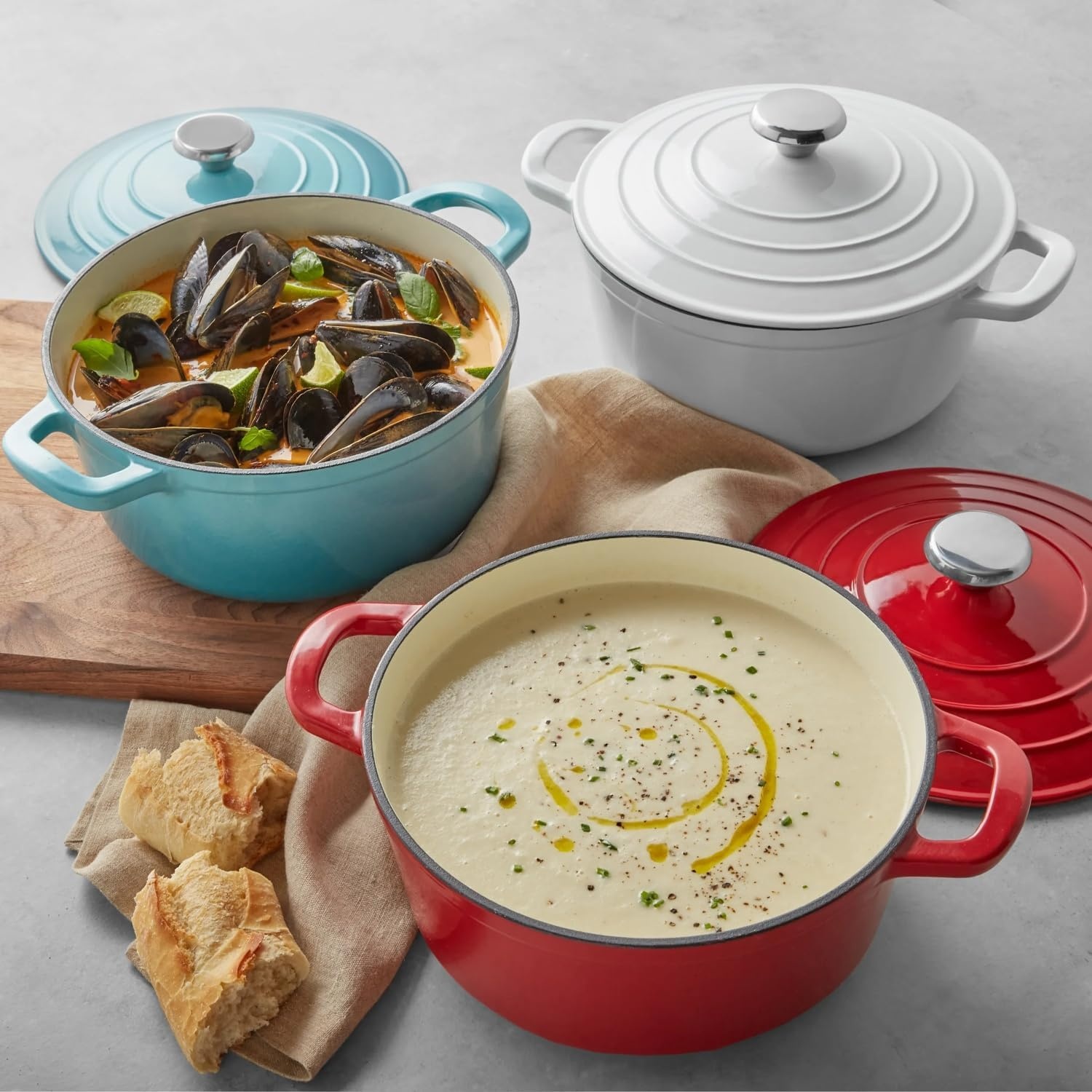 image:imageSur La Table Enameled Cast Iron Round Dutch Oven 4 qt RedRed