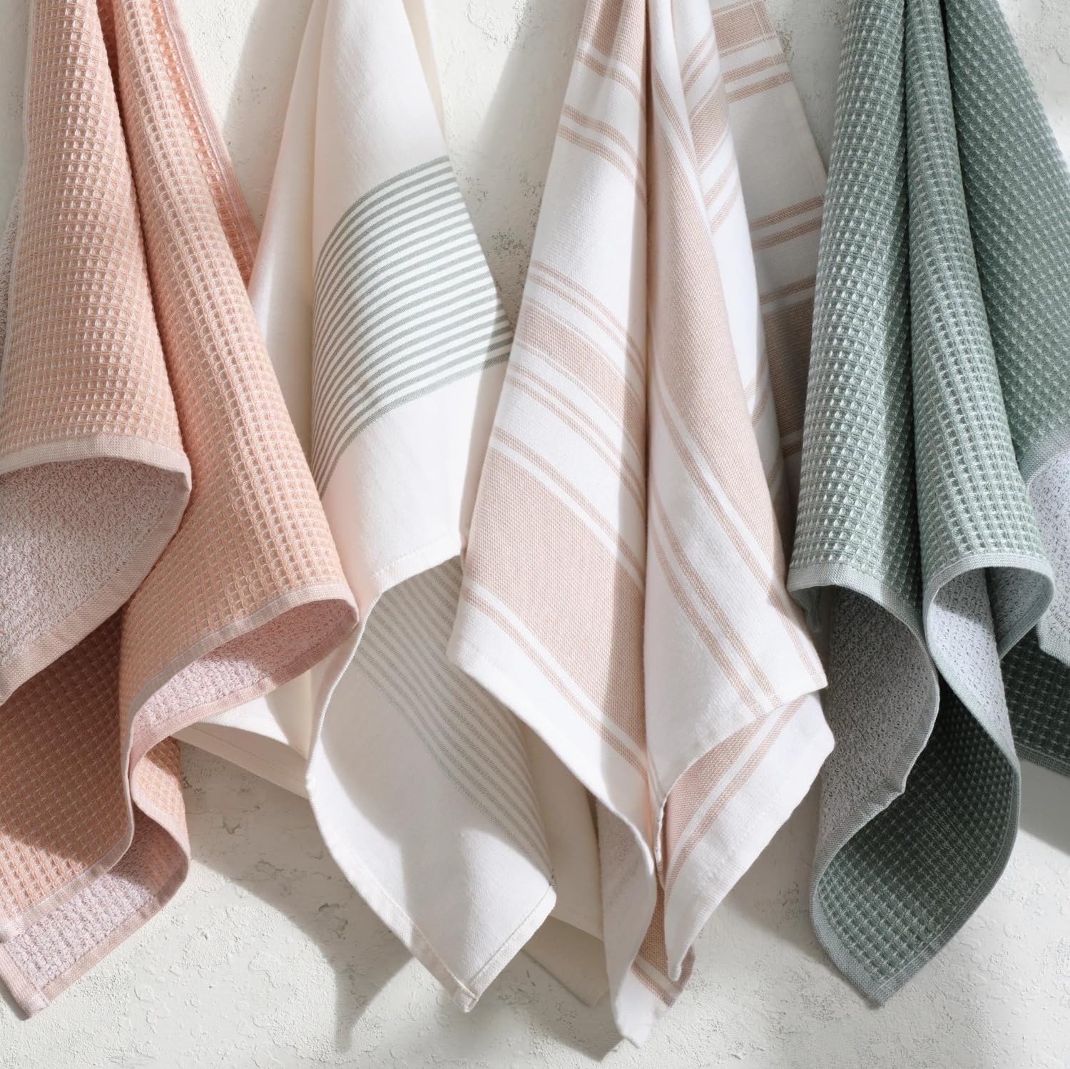 image:imageSur La Table Essential WaffleWeave Towels Set of 2 Eucalyptus