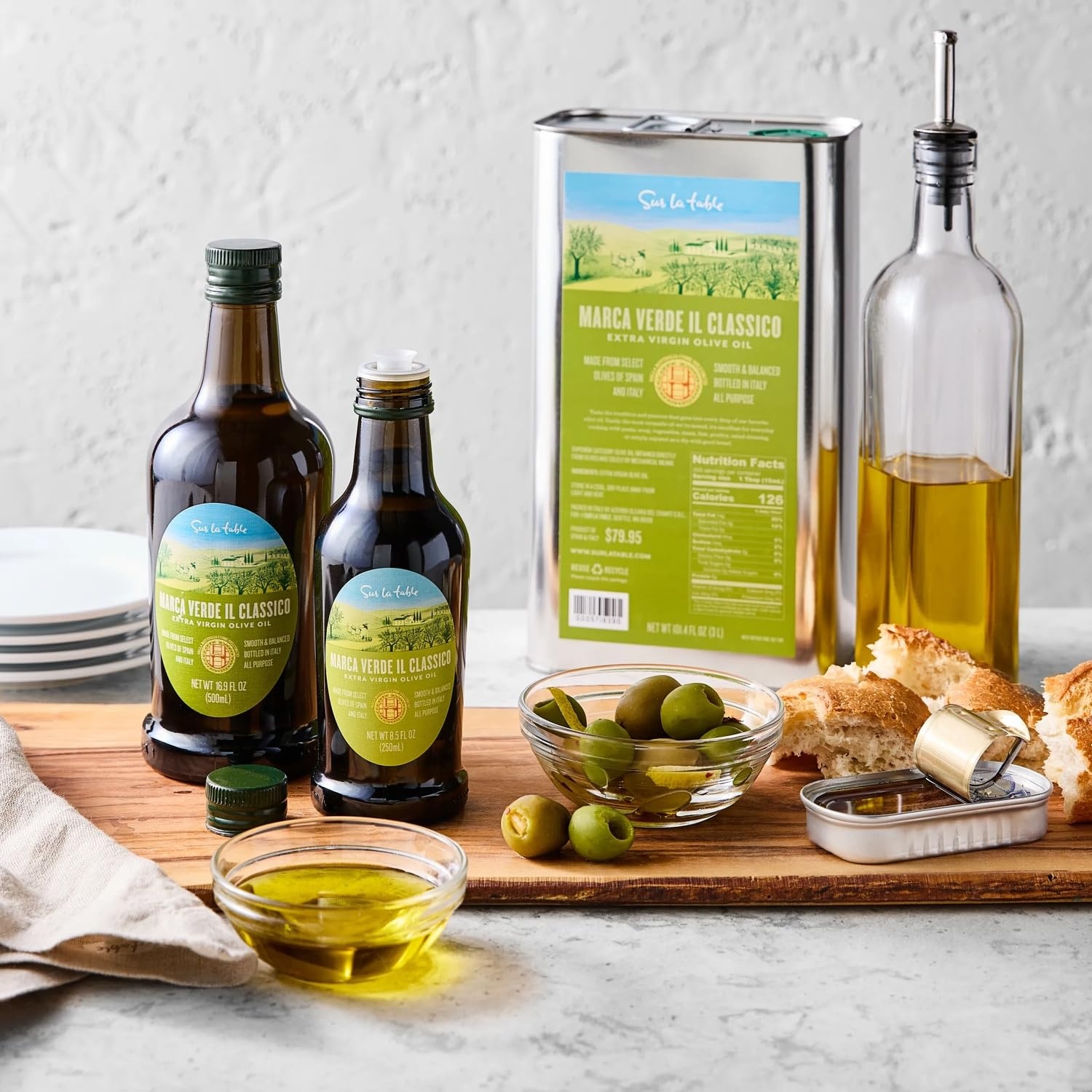 image:imageSur La Table Extra Virgin Olive Oil ColdPressed Italian Blend for Cooking Dressing and Finishing in a Large Format 3 Lsmall