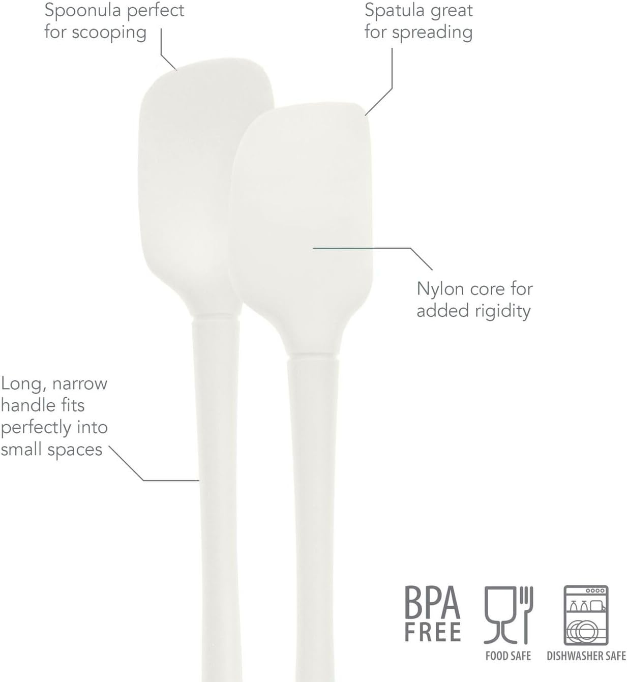 image:imageSur La Table FlexCore Silicone Spatula Spoon CharcoalWhite