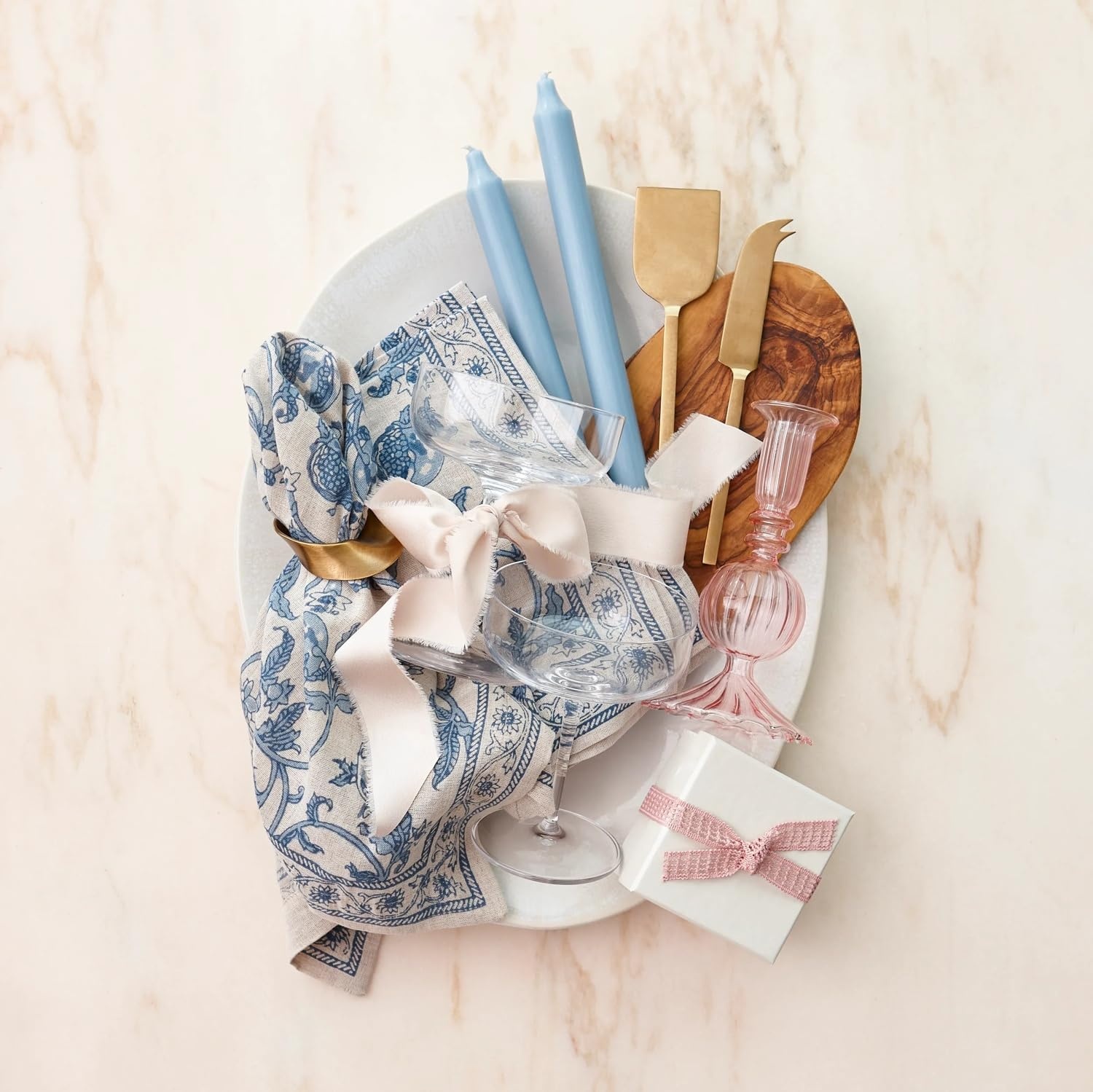 image:imageSur La Table Floral Blossom Napkins Set of 4 GreenBlue
