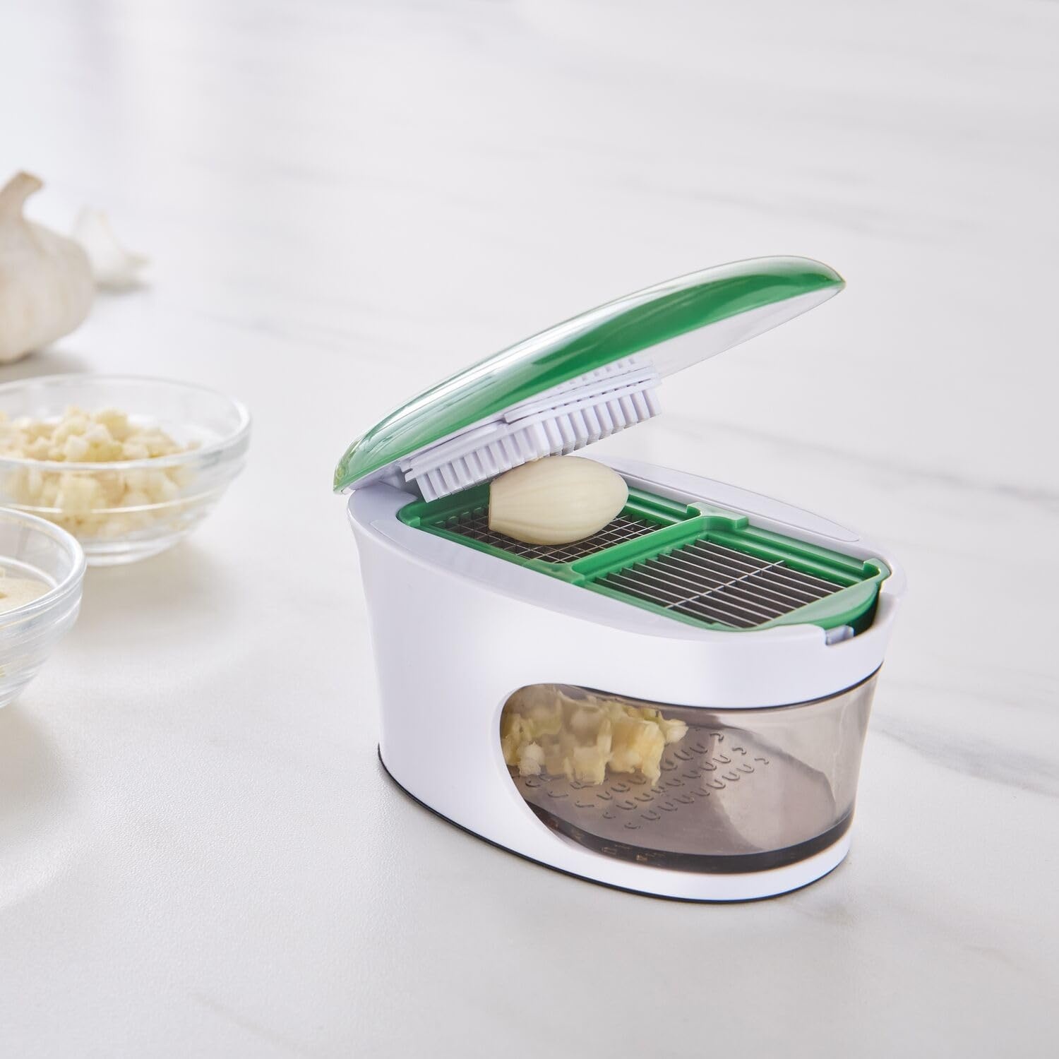 image:imageSur La Table Garlic Chop amp Slice Tool Green