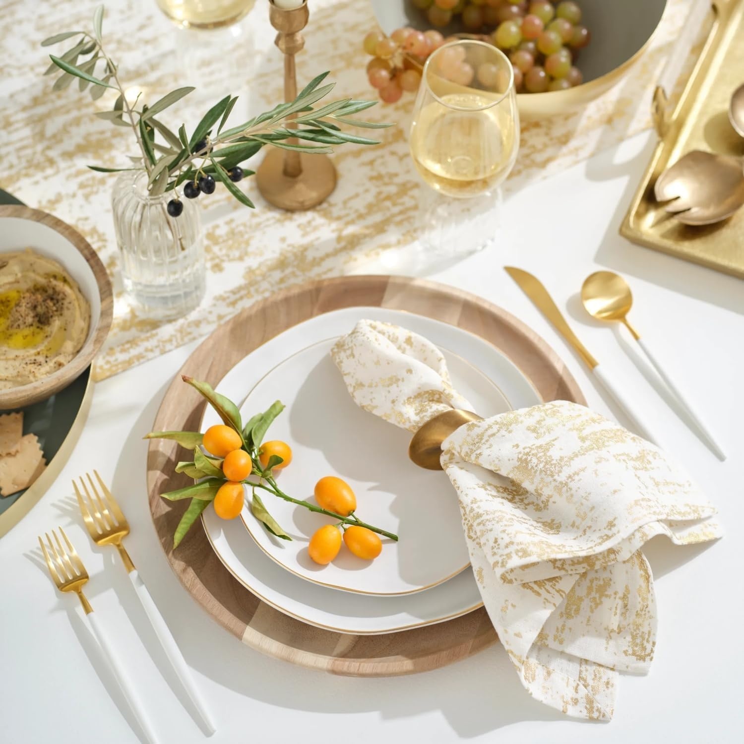 image:imageSur La Table Gold Rimmed Dinner Plate White