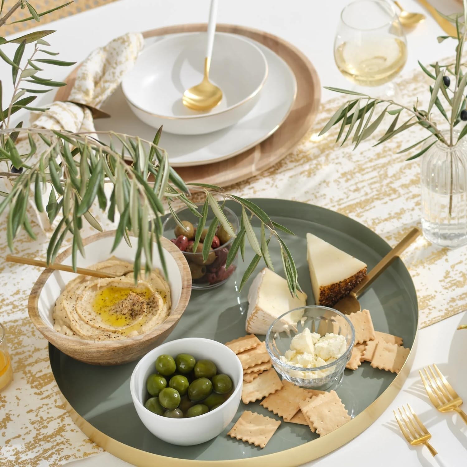 image:imageSur La Table Gold Rimmed Pasta Bowl White