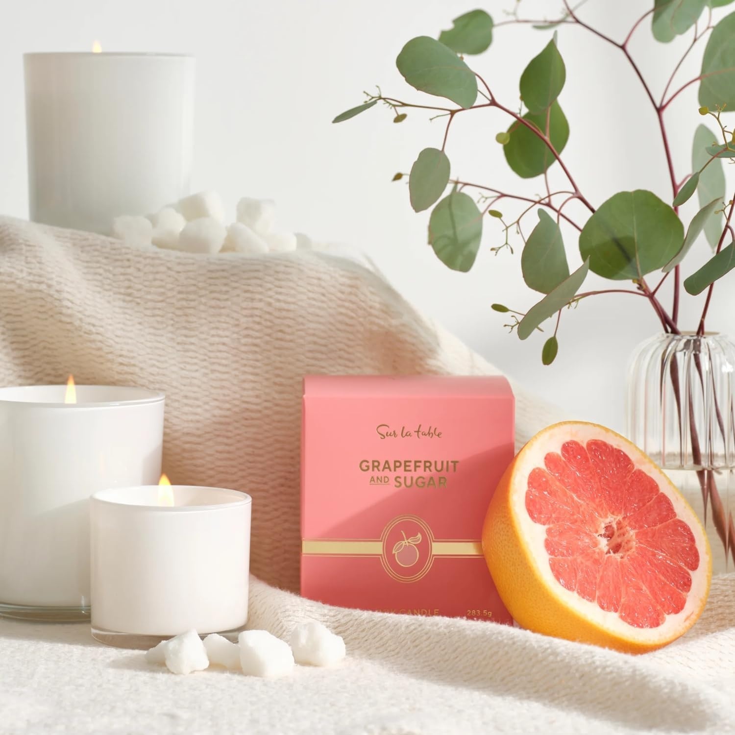 image:imageSur La Table Grapefruit amp Sugar Scented Candle 10 oz Citrus Bloom Soy Wax Blend with Tangerine amp Orange Essential Oils Clean Burn up to 40 Hours in Glass Jar