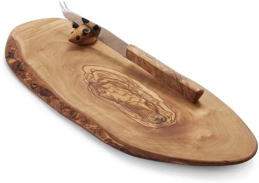 image:imageSur La Table Italian Olivewood Slice Cheese Board With Knife Brown