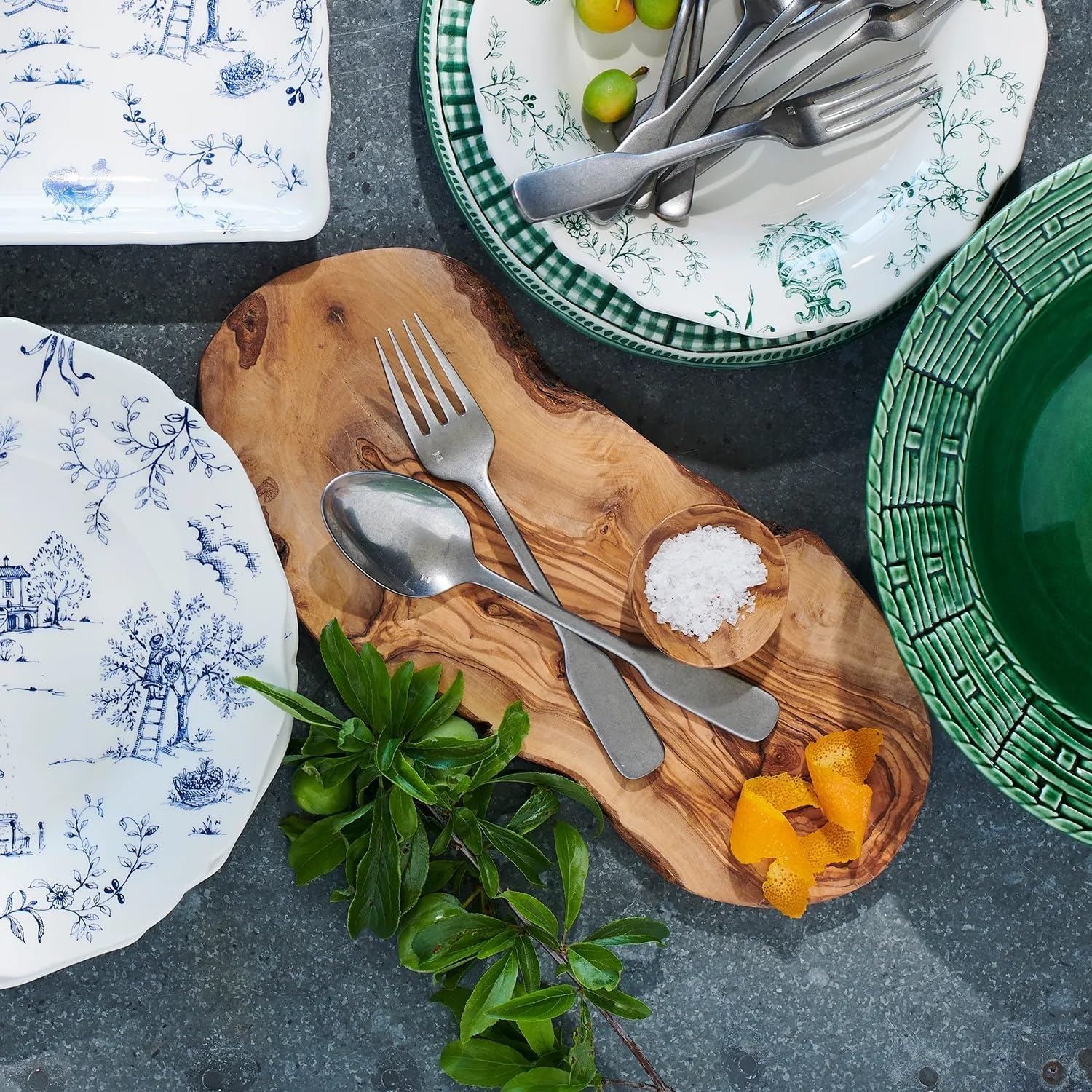 image:imageSur La Table Italian Olivewood Slice Serving Board TanTan
