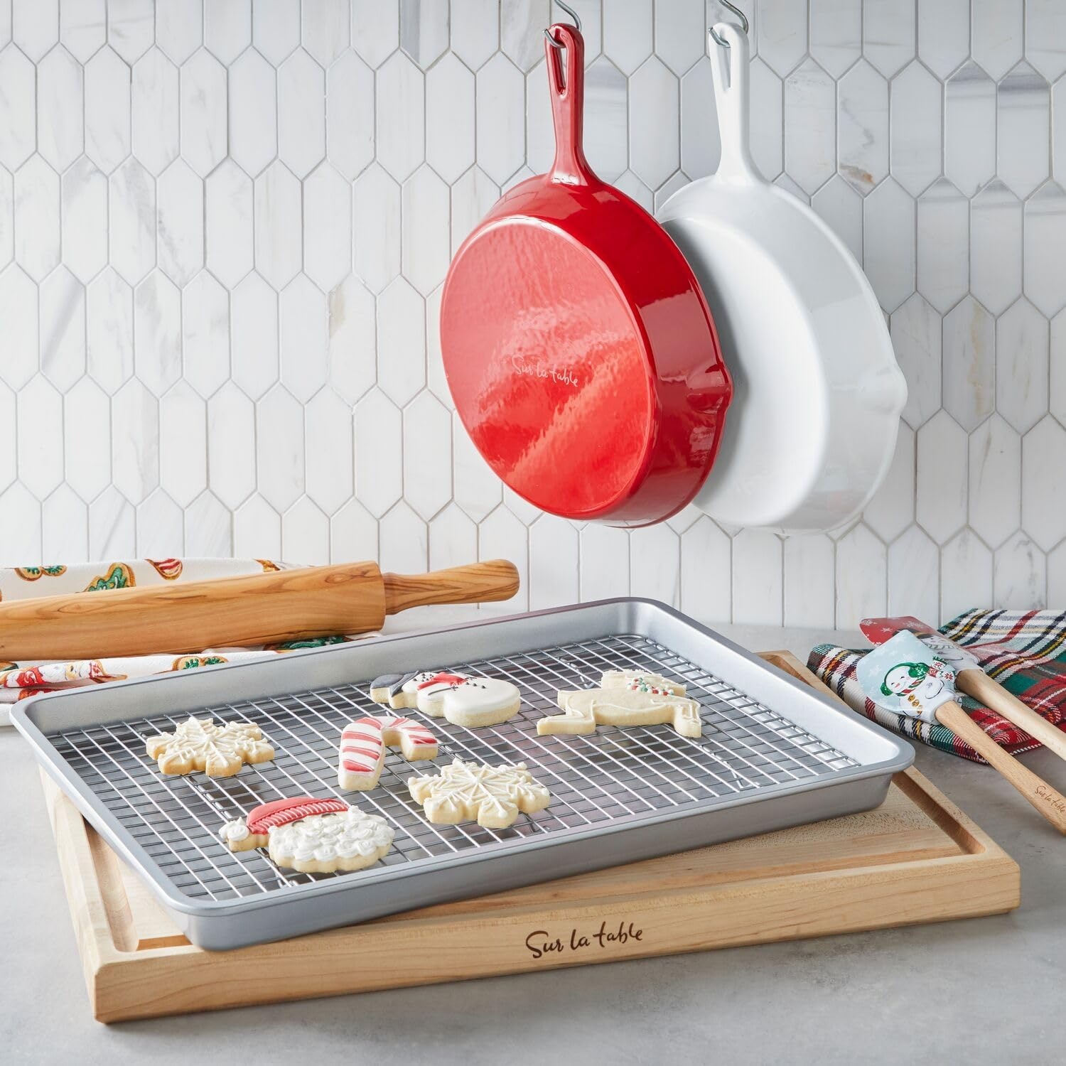 image:imageSur La Table Jelly Roll Pan 1575 x 1075 Aluminized Steel Baking Sheet with Nonstick Silicone Coating Rolled Rims to Resist Warping Durable amp EasyRelease for Cookies Cakes amp More