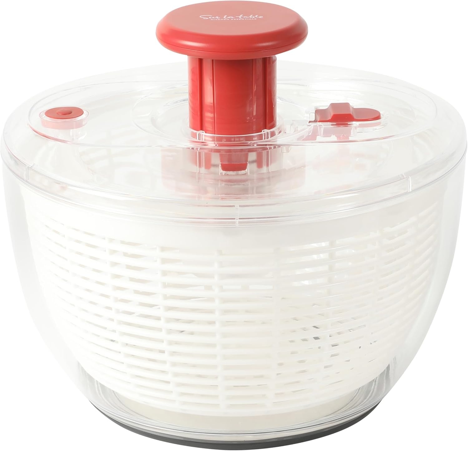 image:imageSur La Table Kitchen Essential 63 Qt Salad Spinner Fruit Wahser Fruit Washing Bowl with Strainer Vegertable Cleaner Salad Cleaner Lettuce Washer RedRed