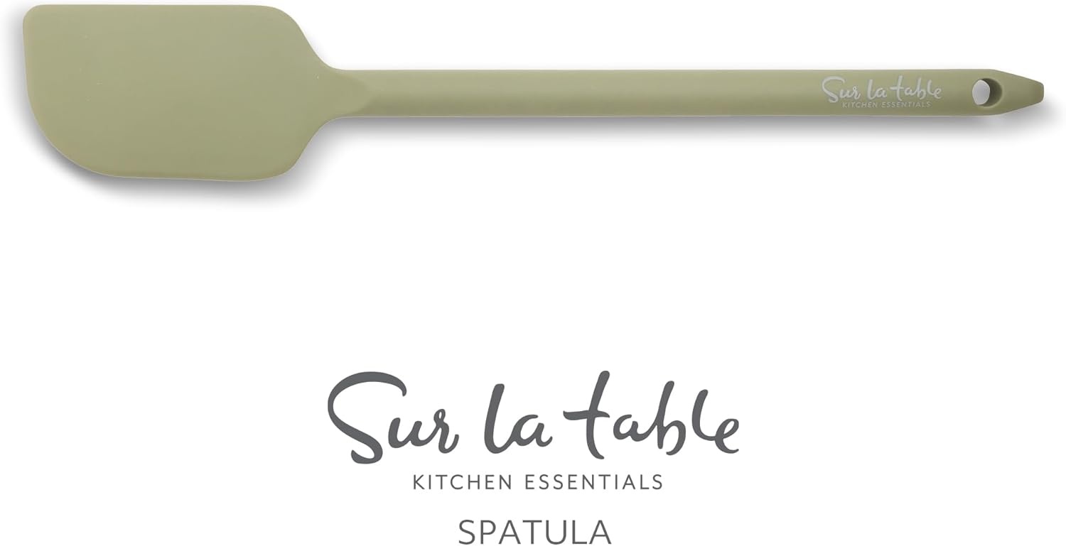 image:imageSur La Table Kitchen Essential Mealcraft Silicone Slotted Turner TaupeJuniper Green Silicone