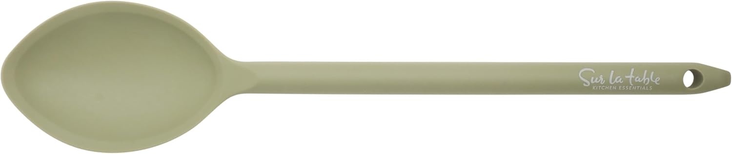 image:imageSur La Table Kitchen Essential Mealcraft Silicone Slotted Turner TaupeJuniper Green Silicone