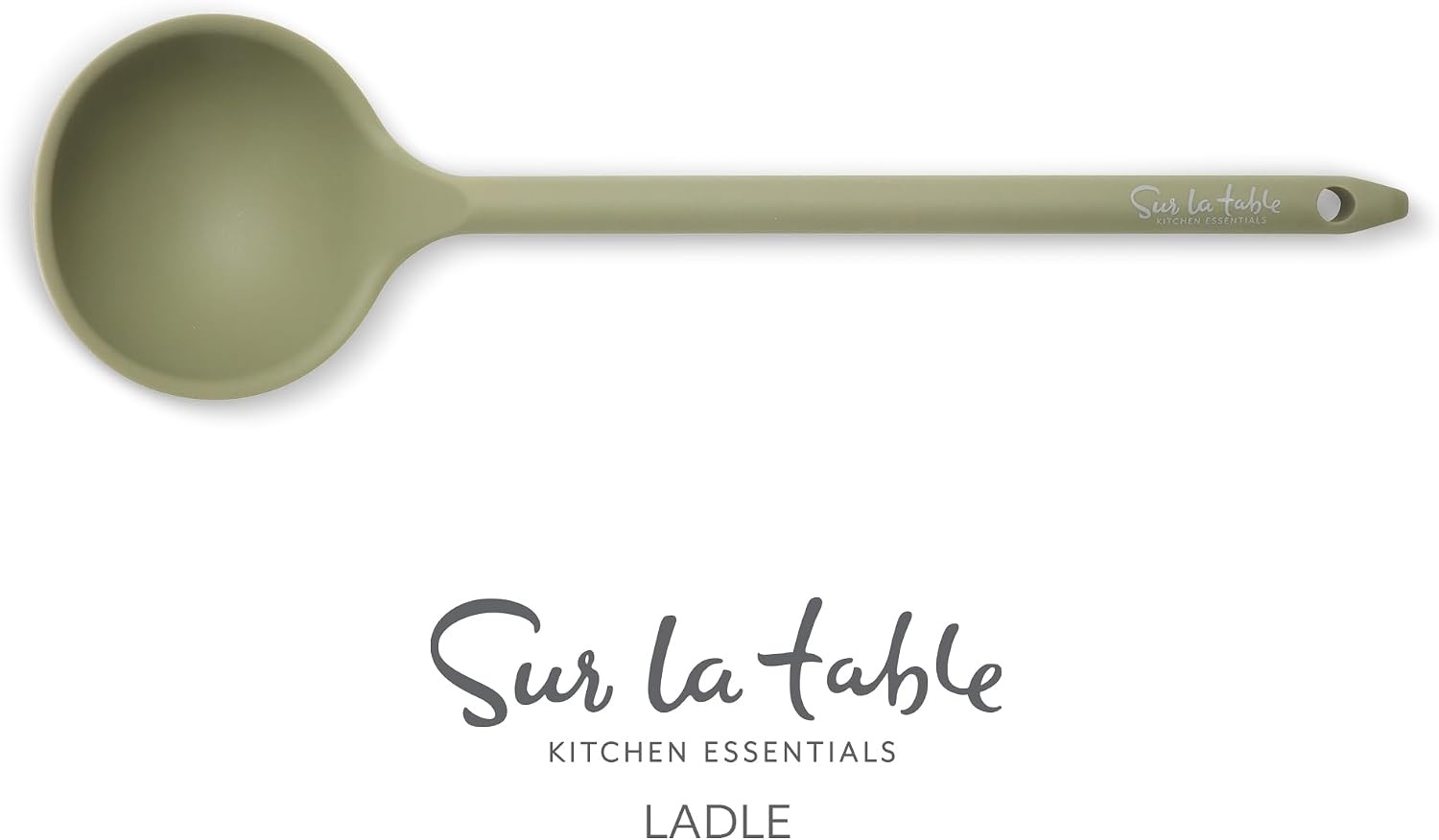 image:imageSur La Table Kitchen Essential Mealcraft Silicone Slotted Turner TaupeJuniper Green Silicone