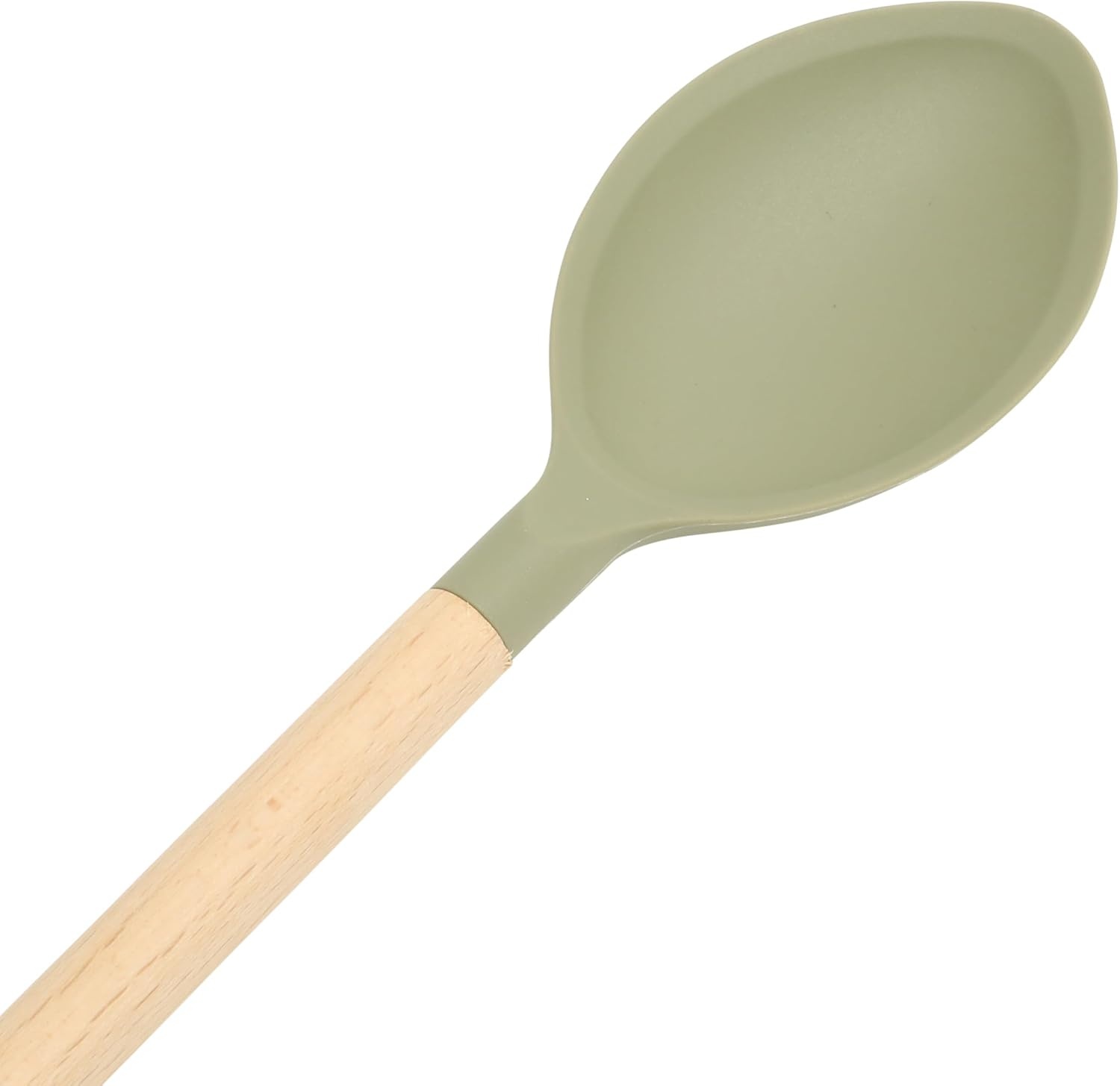 image:imageSur La Table Kitchen Essential Mealcraft Silicone Slotted Turner TaupeJuniper Green SiliconeBeechwood