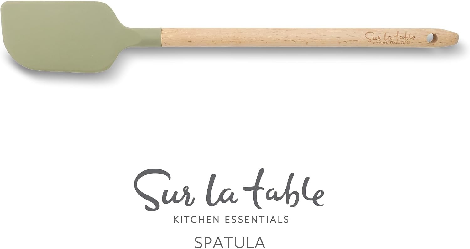 image:imageSur La Table Kitchen Essential Mealcraft Silicone Slotted Turner TaupeJuniper Green SiliconeBeechwood