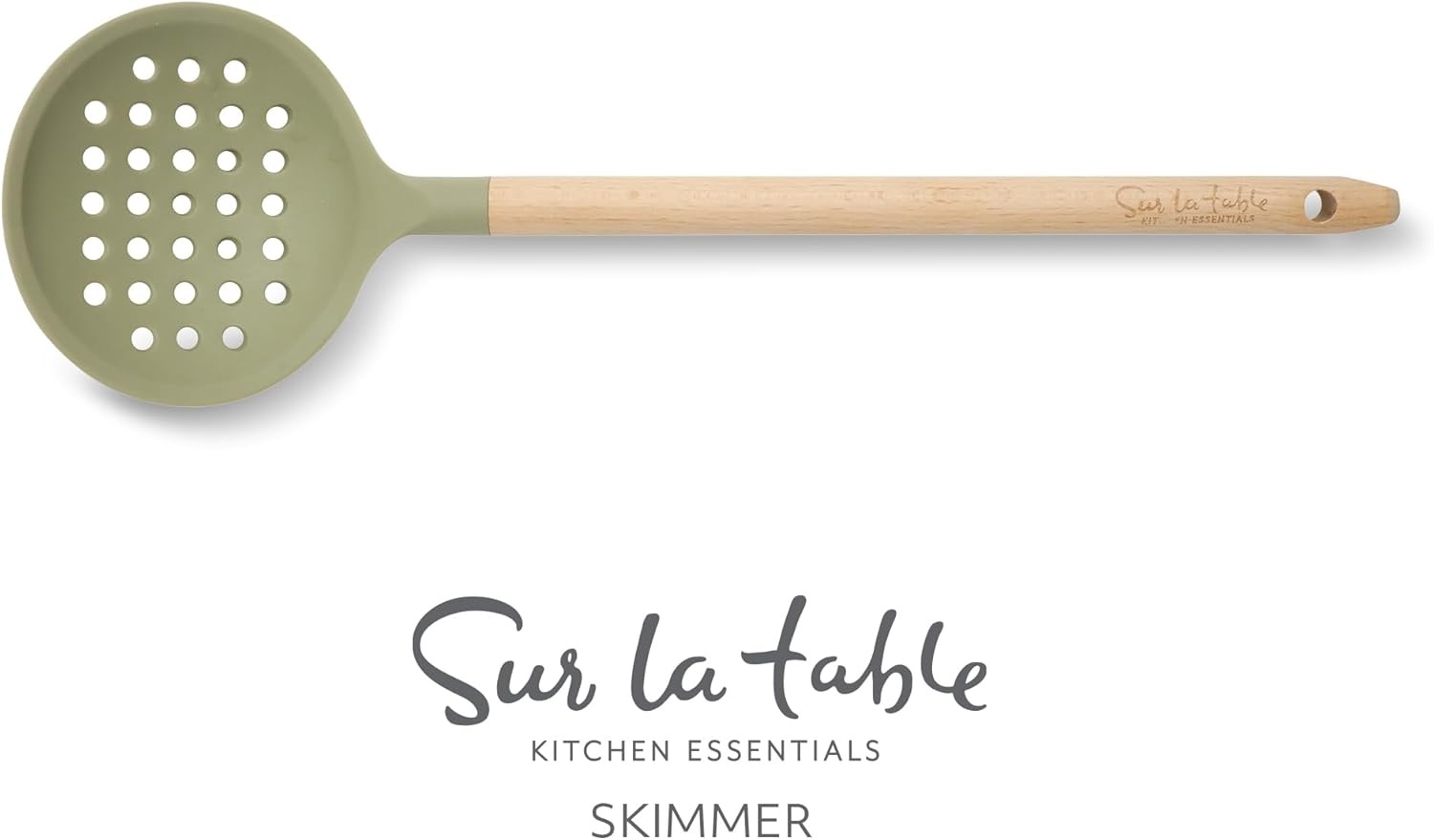 image:imageSur La Table Kitchen Essential Mealcraft Silicone Slotted Turner TaupeJuniper Green SiliconeBeechwood