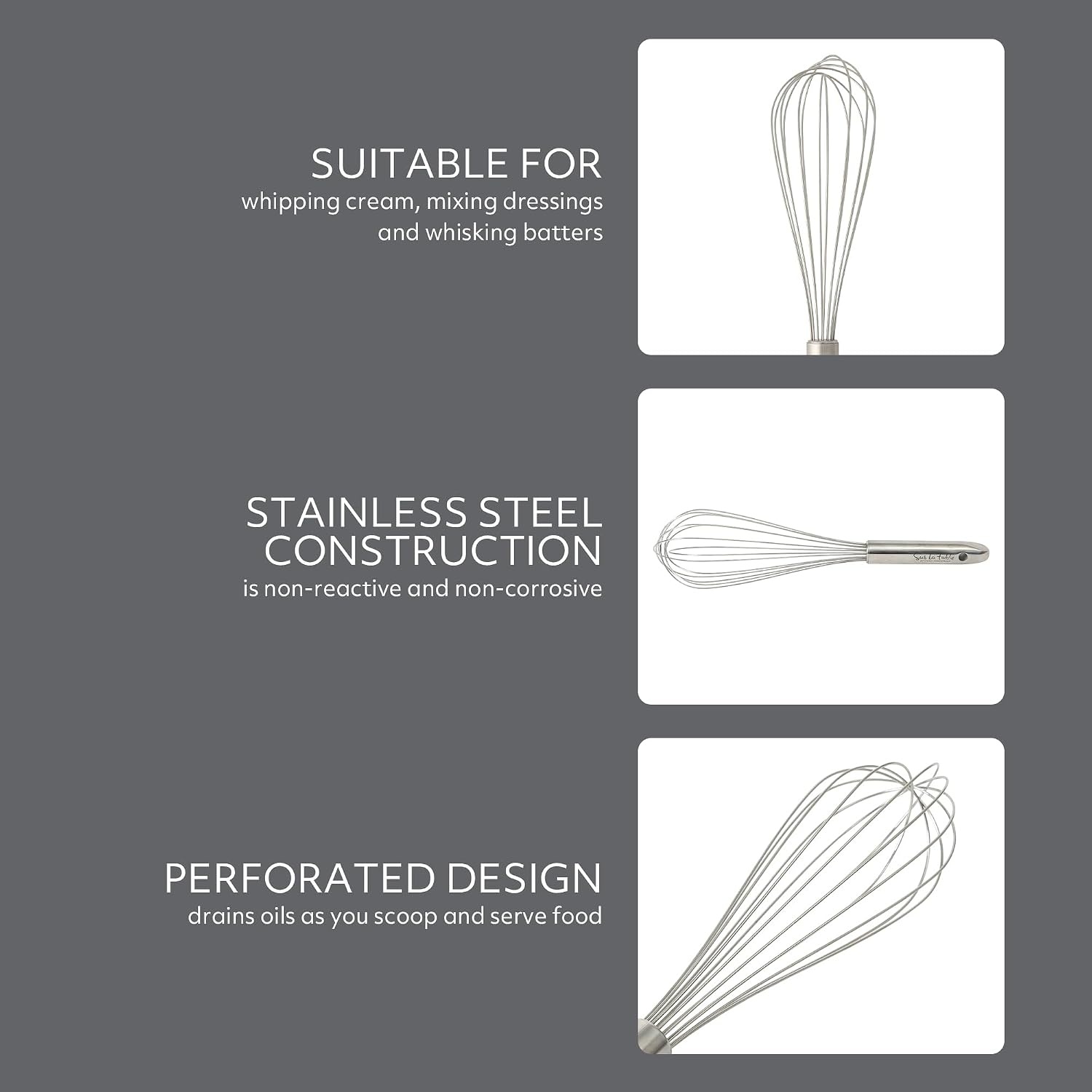 image:imageSur La Table Kitchen Essential Steelhaus 1 Piece 12 Stainlees Steel Balloon WhiskSteelhaus Stainless Steel