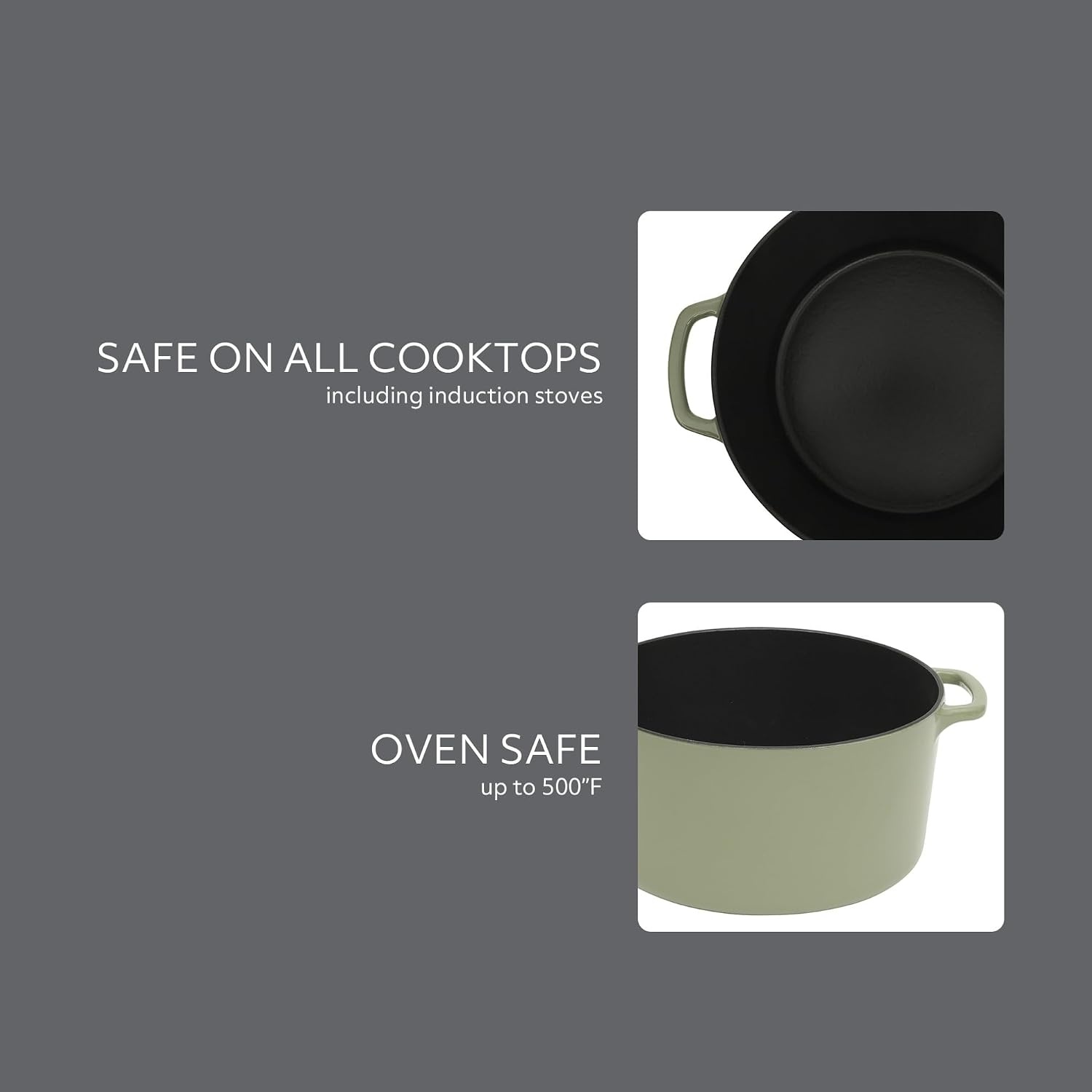 image:imageSur La Table Kitchen Essential Supper Club 5Quart EnamelCoated Cast Iron Dutch Oven Pot with Oven Safe Glass Lid OventoTable Cookware for Bread Soups Stews amp Braising Juniper GreenJuniper Green 5qt Dutch