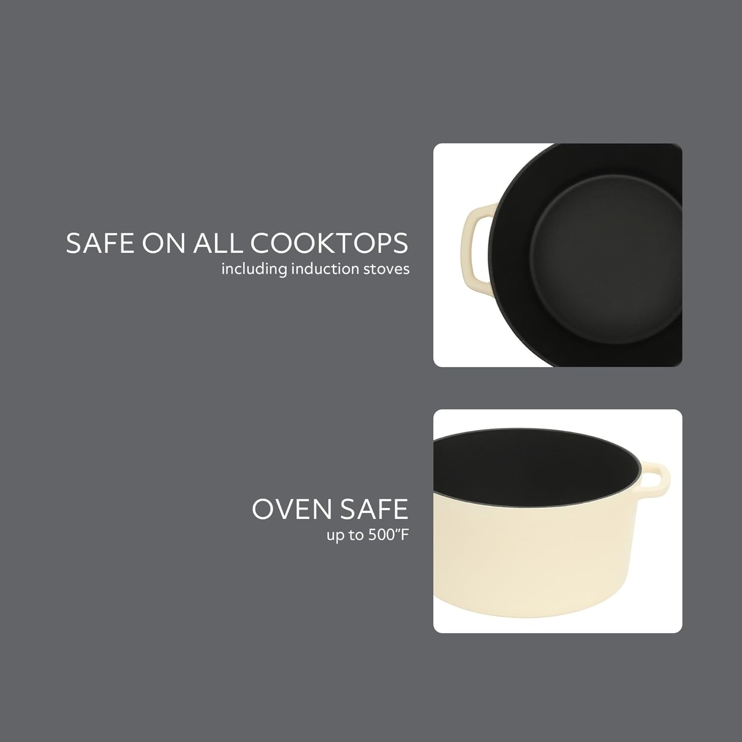 image:imageSur La Table Kitchen Essential Supper Club 5Quart EnamelCoated Cast Iron Dutch Oven Pot with Oven Safe Glass Lid OventoTable Cookware for Bread Soups Stews amp Braising Juniper GreenEggshell White 5qt Dutch