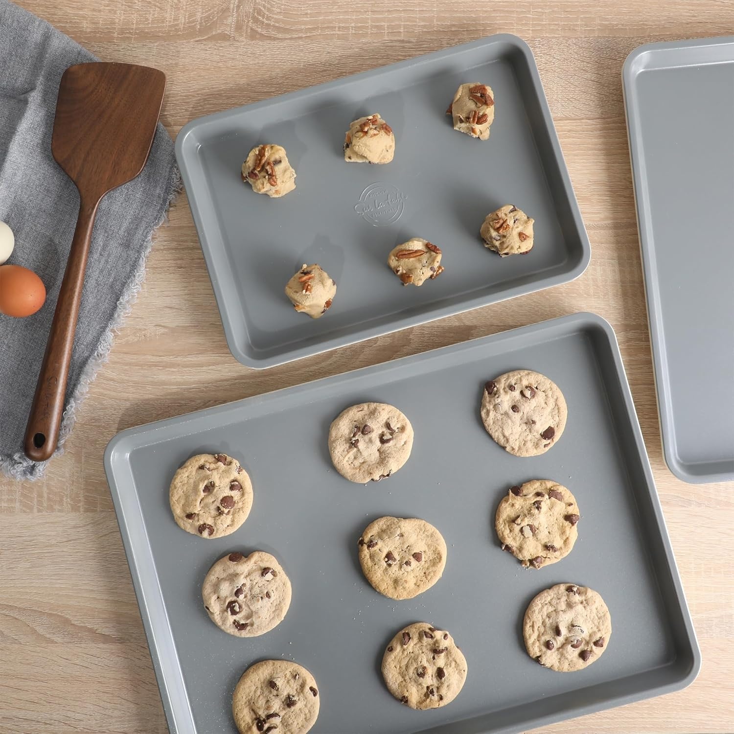 image:imageSur La Table Kitchen Essentials Bake Sale 13 X 9 Inch PFOA PFAS PTFE Free Nonstick CookieBaking Sheet Linen WhiteLinen White
