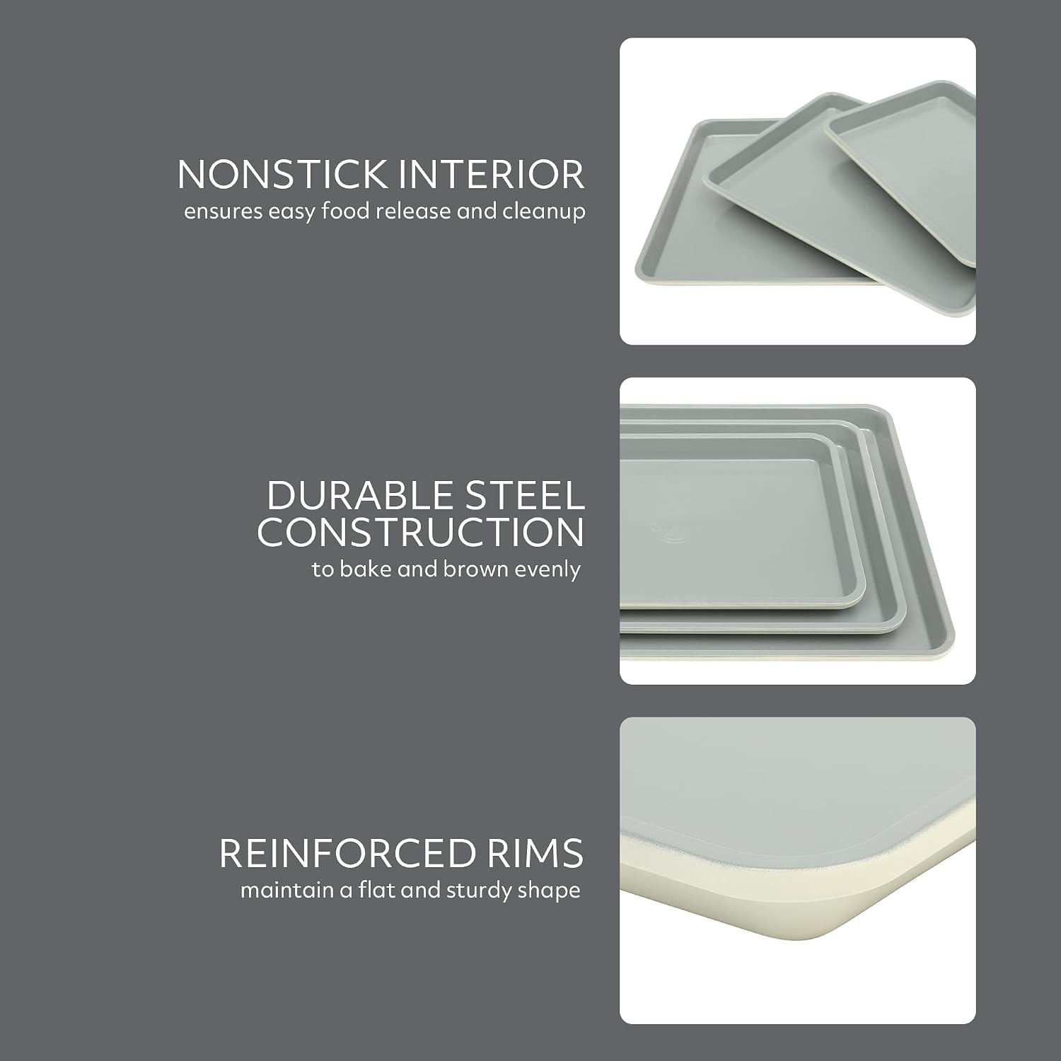 image:imageSur La Table Kitchen Essentials Bake Sale 13 X 9 Inch PFOA PFAS PTFE Free Nonstick CookieBaking Sheet Linen WhiteLinen White