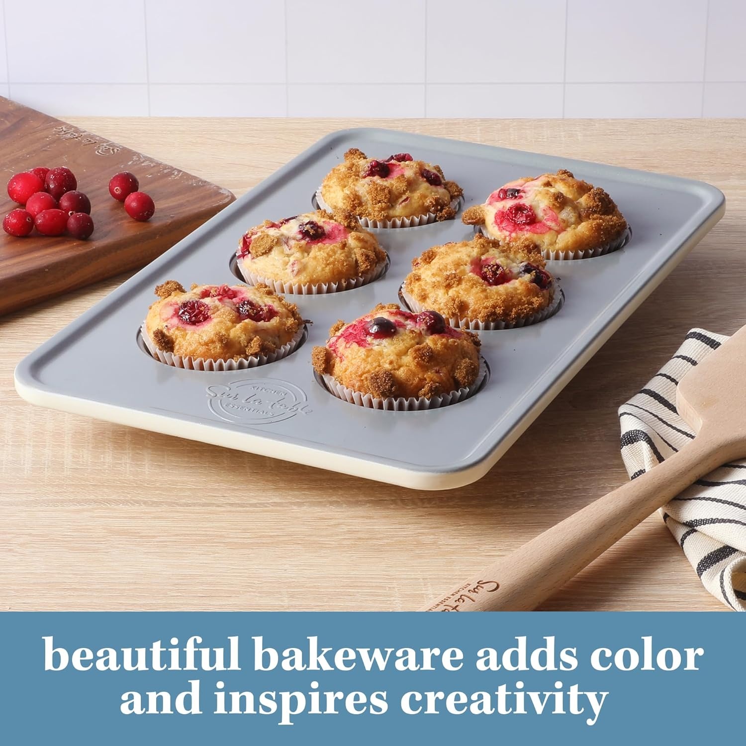 image:imageSur La Table Kitchen Essentials Bake Sale 13 X 9 Inch PFOA PFAS PTFE Free Nonstick CookieBaking Sheet Linen WhiteLinen White