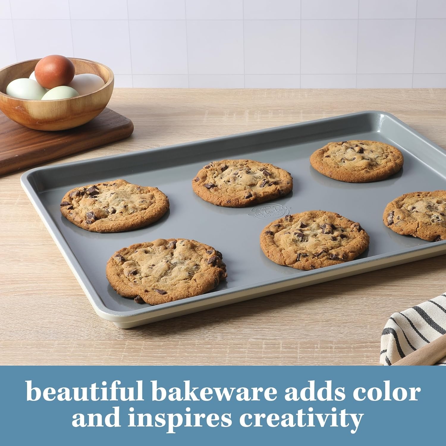 image:imageSur La Table Kitchen Essentials Bake Sale 13 X 9 Inch PFOA PFAS PTFE Free Nonstick CookieBaking Sheet Linen WhiteLinen White