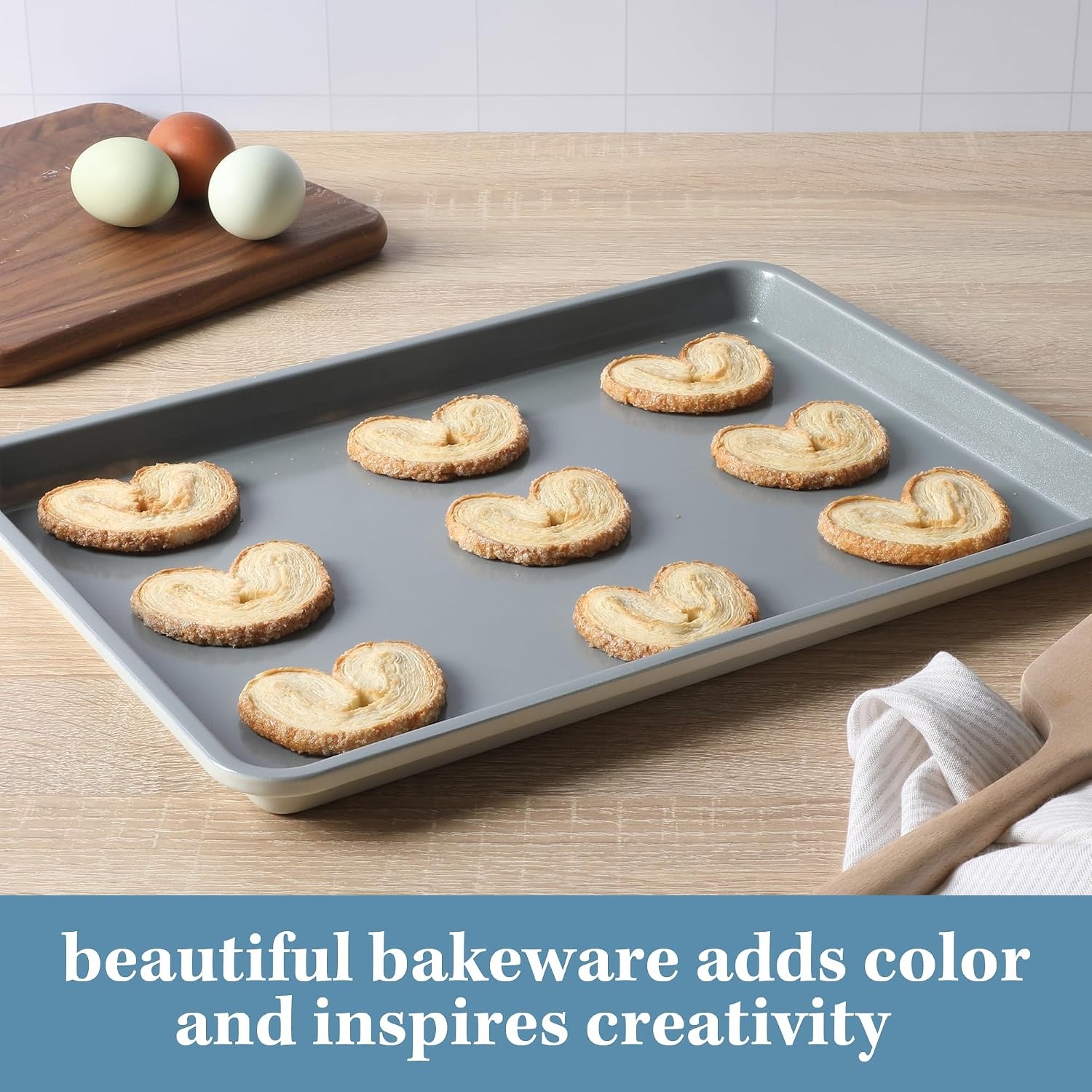image:imageSur La Table Kitchen Essentials Bake Sale 13 X 9 Inch PFOA PFAS PTFE Free Nonstick CookieBaking Sheet Linen WhiteLinen White