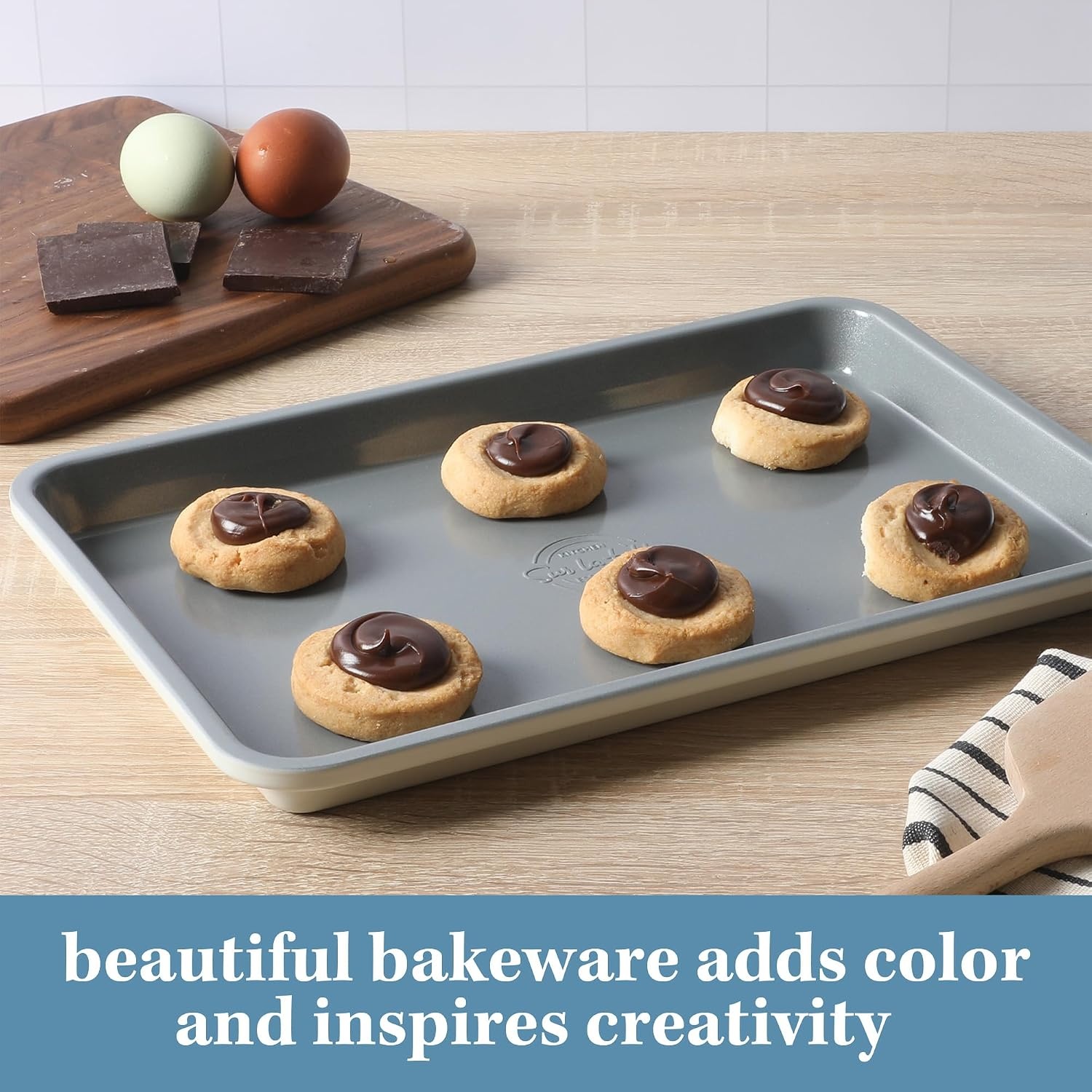 image:imageSur La Table Kitchen Essentials Bake Sale 13 X 9 Inch PFOA PFAS PTFE Free Nonstick CookieBaking Sheet Linen WhiteLinen White