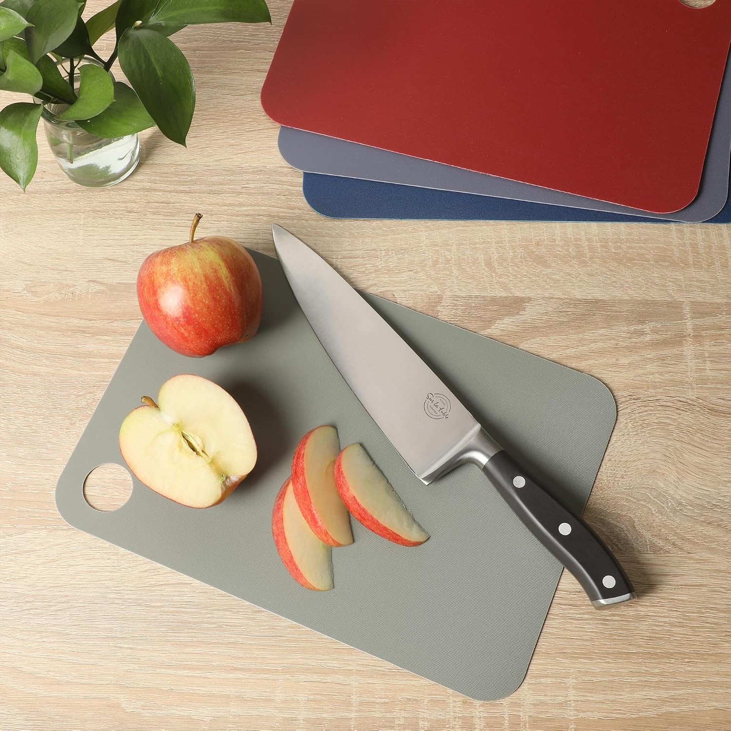 image:imageSur La Table Kitchen Essentials Crafty Carvery BPAFree Flexible Cutting Mats 4Piece ColorCoded Chopping Board Set Dishwasher Safe NonSlip 1175 x 825 Assorted Colors