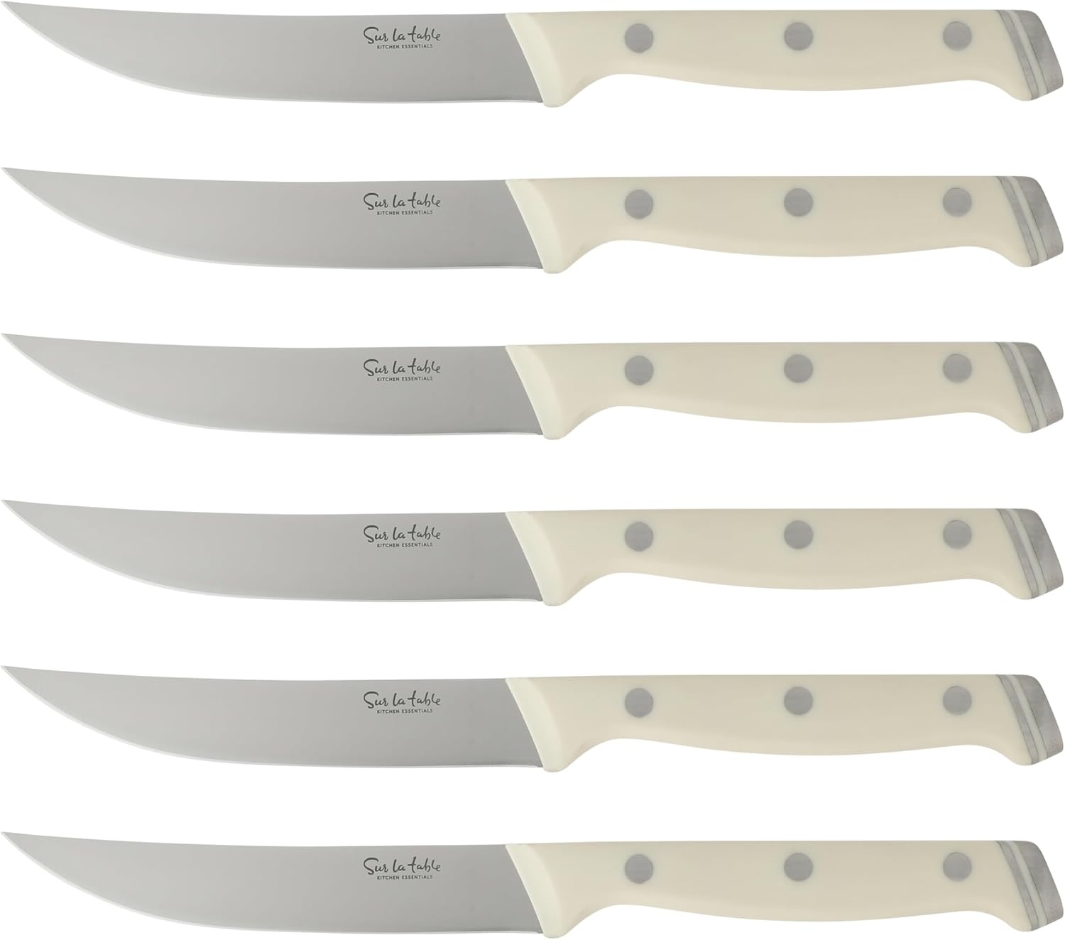 image:imageSur La Table Kitchen Essentials Knife Set with Block 14Piece Forged German Steel Kitchen Knives Beech Wood Block Chef Santoku Bread amp Steak Knives Shears amp Sharpener TaupeLinen White 14pc Set