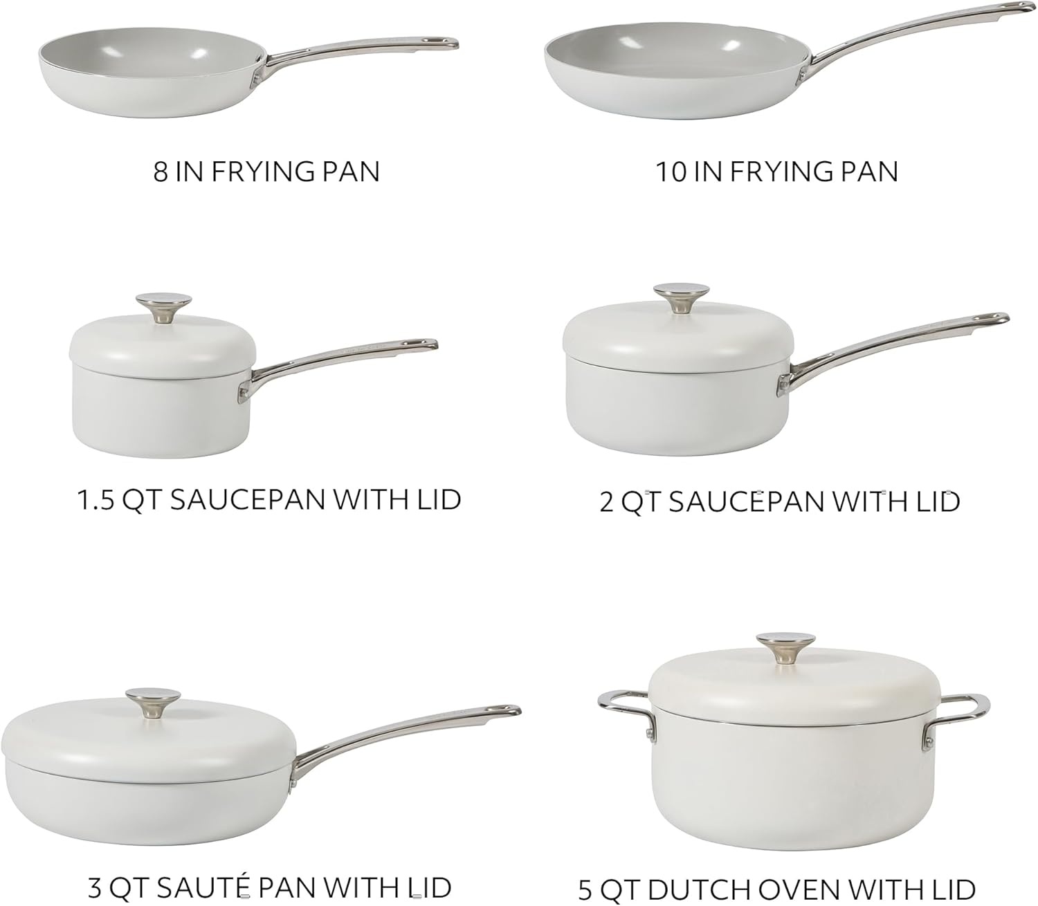 image:imageSur La Table Kitchen Essentials Potluck Porch 45 Quart Saut Pan Deep Frying Pan Skillet wLid Aluminum PFA Free Ceramic Cookware Chefs Pan Omelet Pan Induction BlackLinen White
