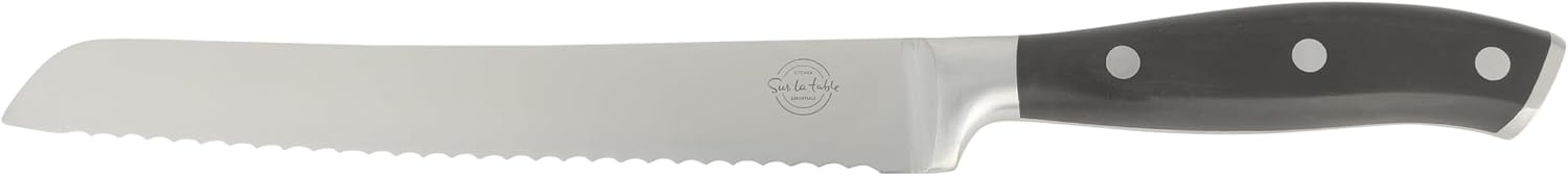 image:imageSur La Table Kitchen Essentials Tasting Kitchen HighCarbon German Steel 7 Piece Full Tang Forged Cutlery Knife Block Set Black WAshwood BlockBlack