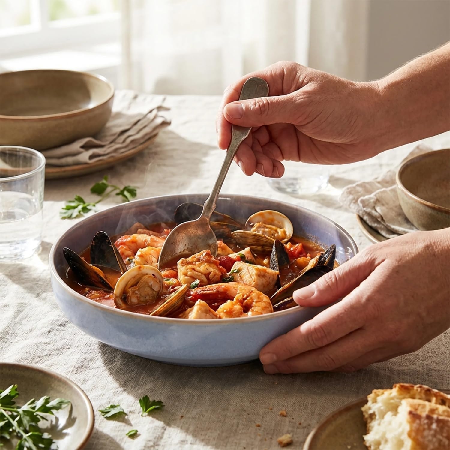 image:imageSur La Table Lucent Reactive Glaze Pasta Bowl Lavender