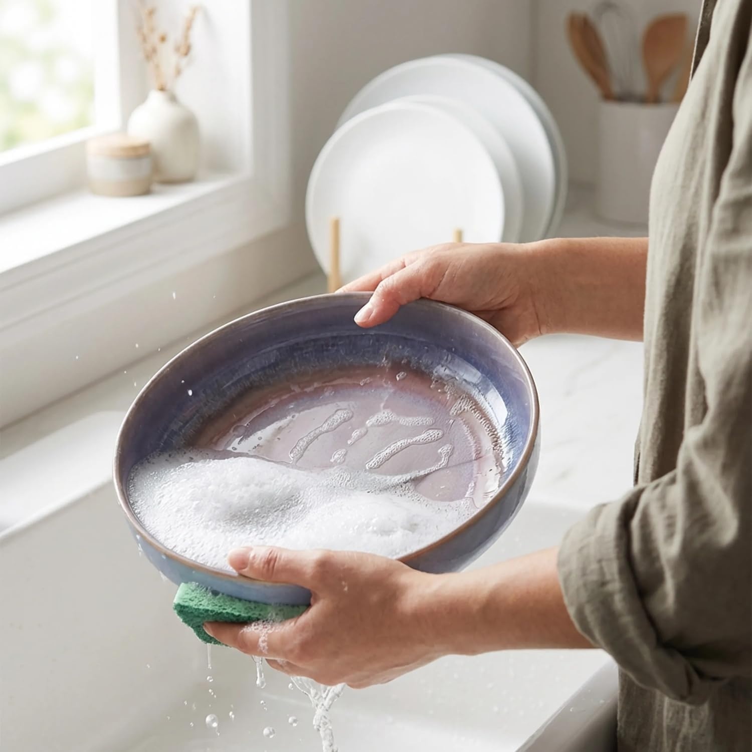 image:imageSur La Table Lucent Reactive Glaze Pasta Bowl Lavender