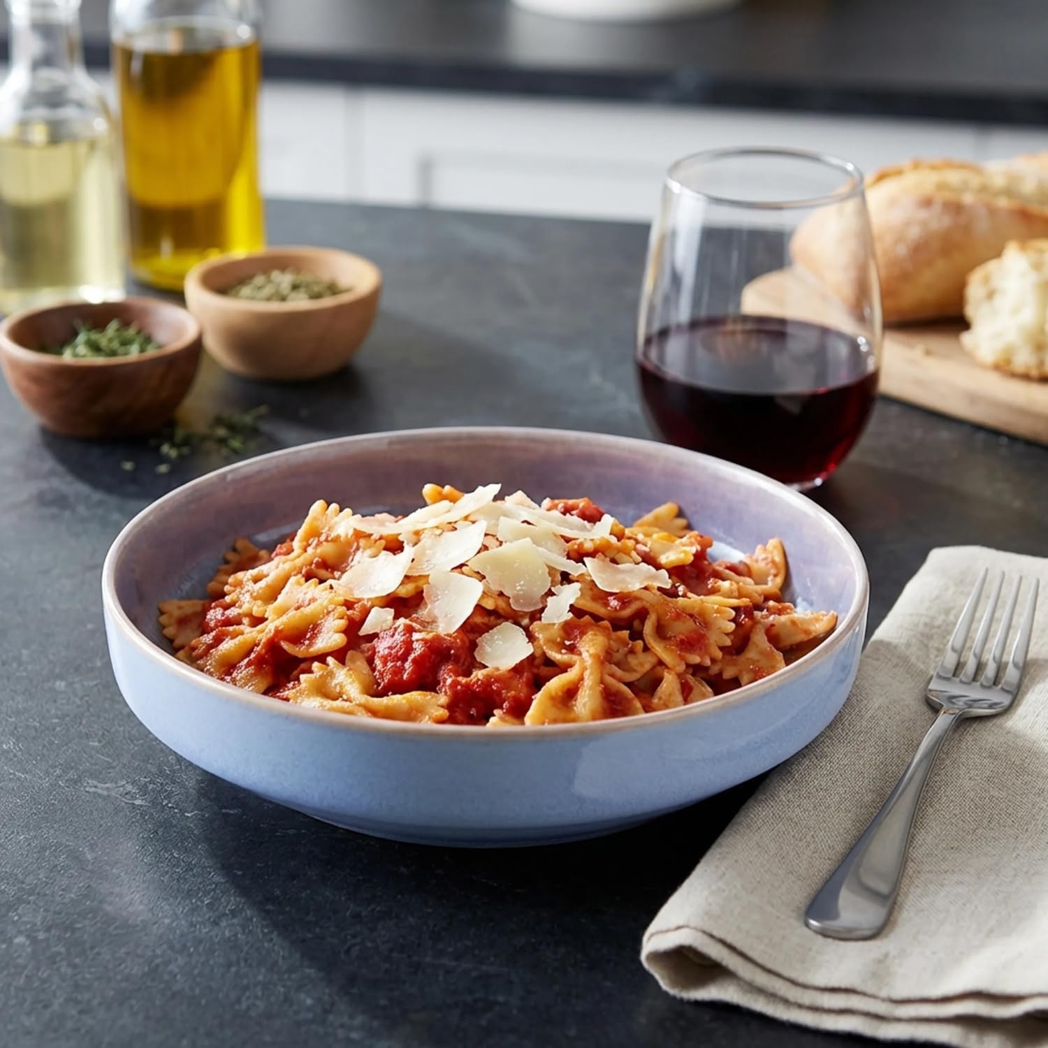 image:imageSur La Table Lucent Reactive Glaze Pasta Bowl Lavender
