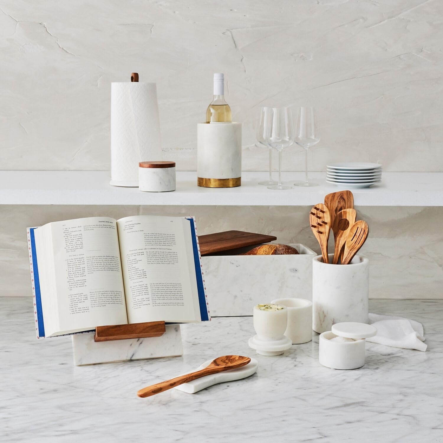 image:imageSur La Table Marble Utensil Crock White