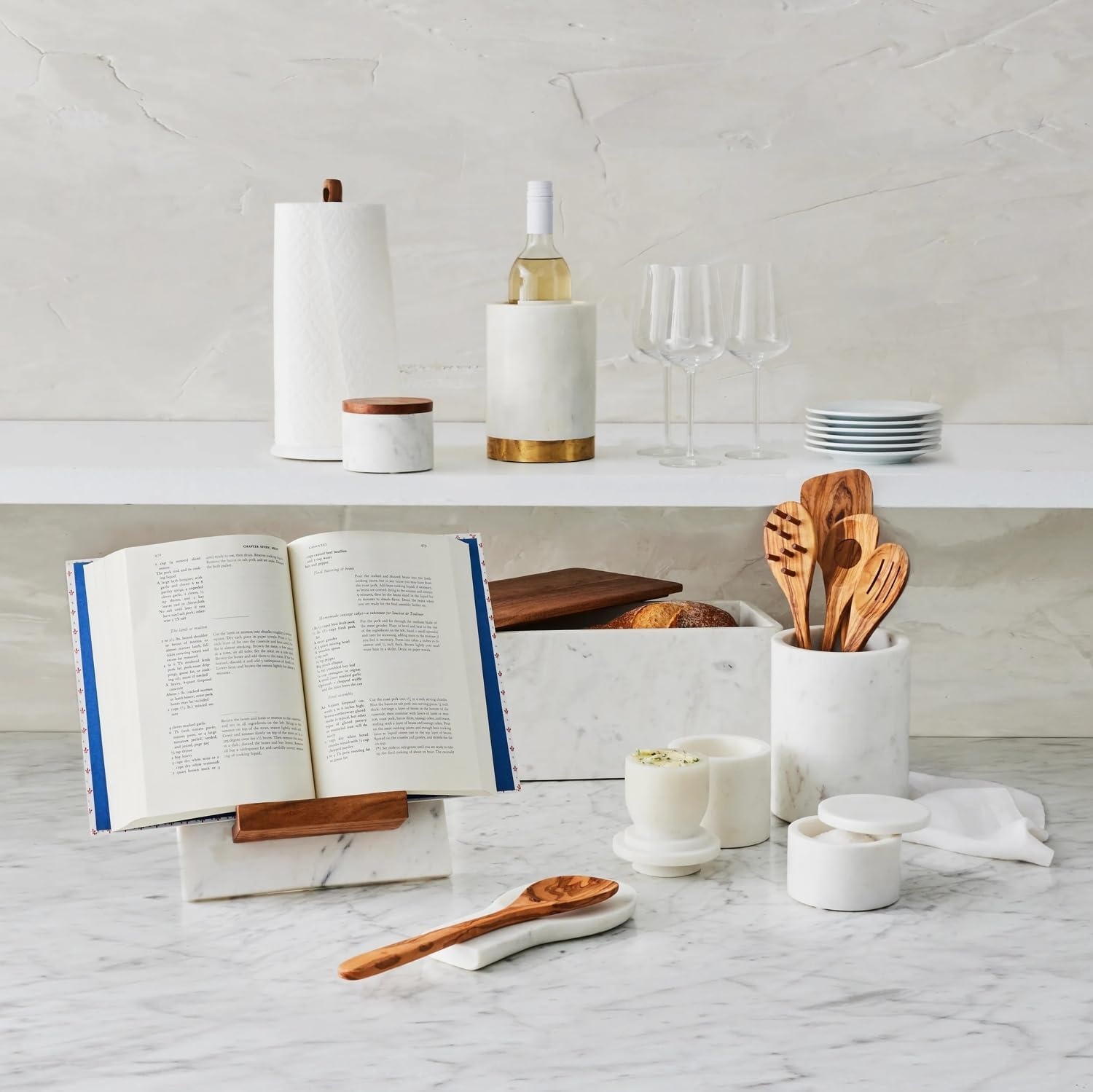 image:imageSur La Table Marble Utensil Crock White