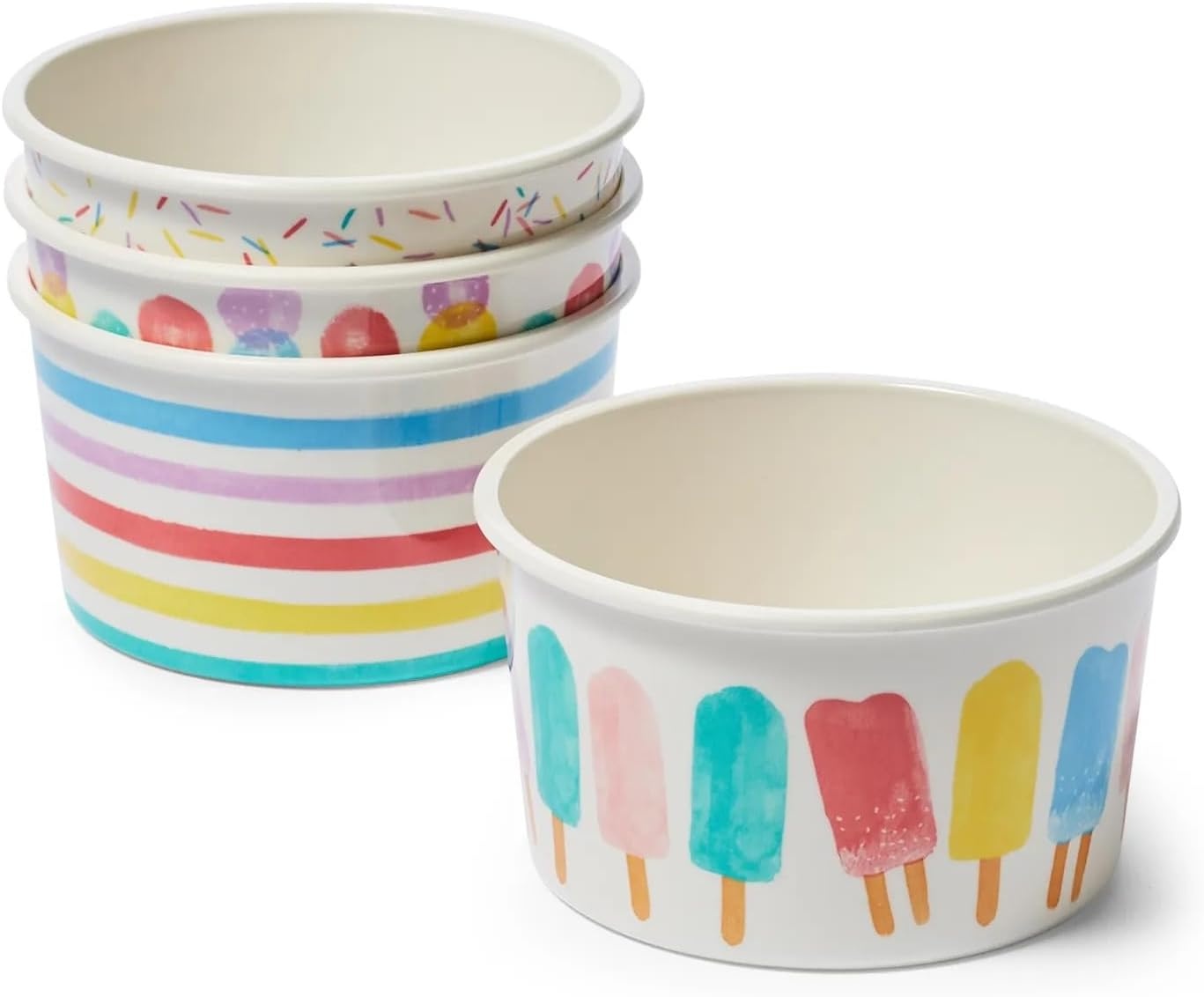 image:imageSur La Table Melamine Ice Cream Bowls Set of 4 Colorful Dessert Dishes ShatterResistant amp Dishwasher Perfect for Sundaes Snacks amp Summer Entertaining