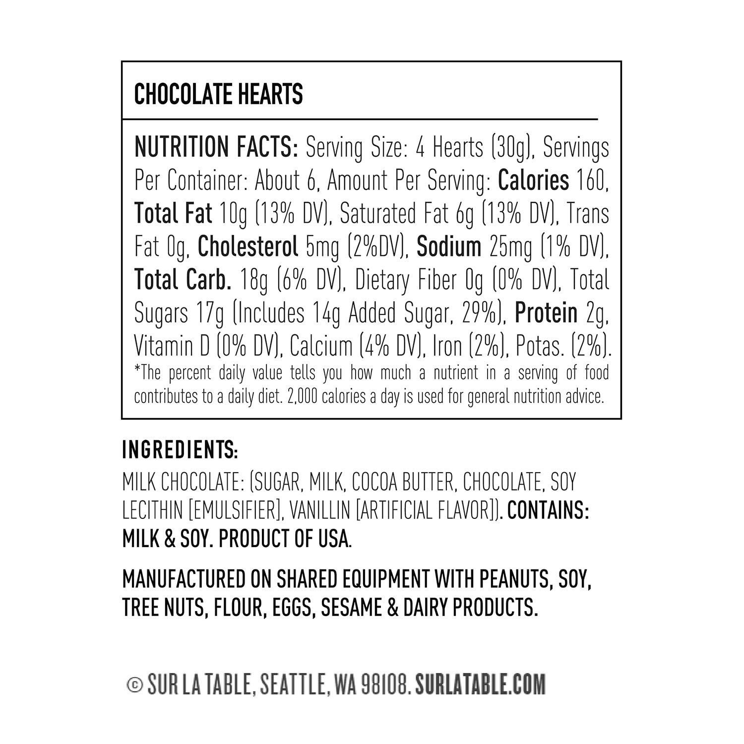 image:imageSur La Table Milk Chocolate Hearts Red