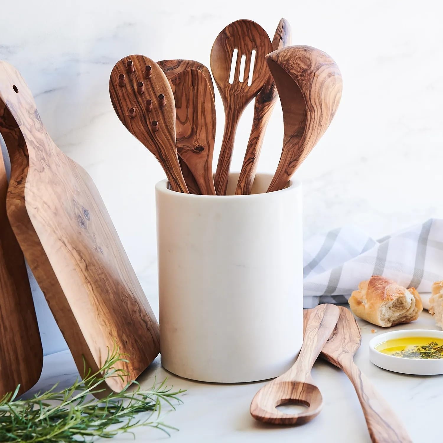 image:imageSur La Table Olivewood Curved Turner 152 Handcrafted Italian Wooden Cooking Utensil for Sauting Folding amp More Unique Grain amp Pattern